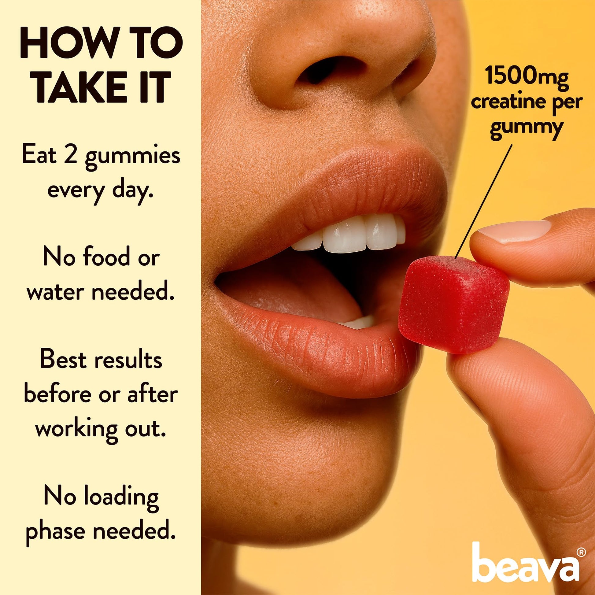 Creatine Monohydrate Gummies - 30 Servings - Vegan Creatine Chews for Muscle Growth, Muscle Recovery, Workout Recovery, Anaerobic Endurance - No Loading Phase - No Bloating - Strawberry - No Sugar beava buy supplements canada