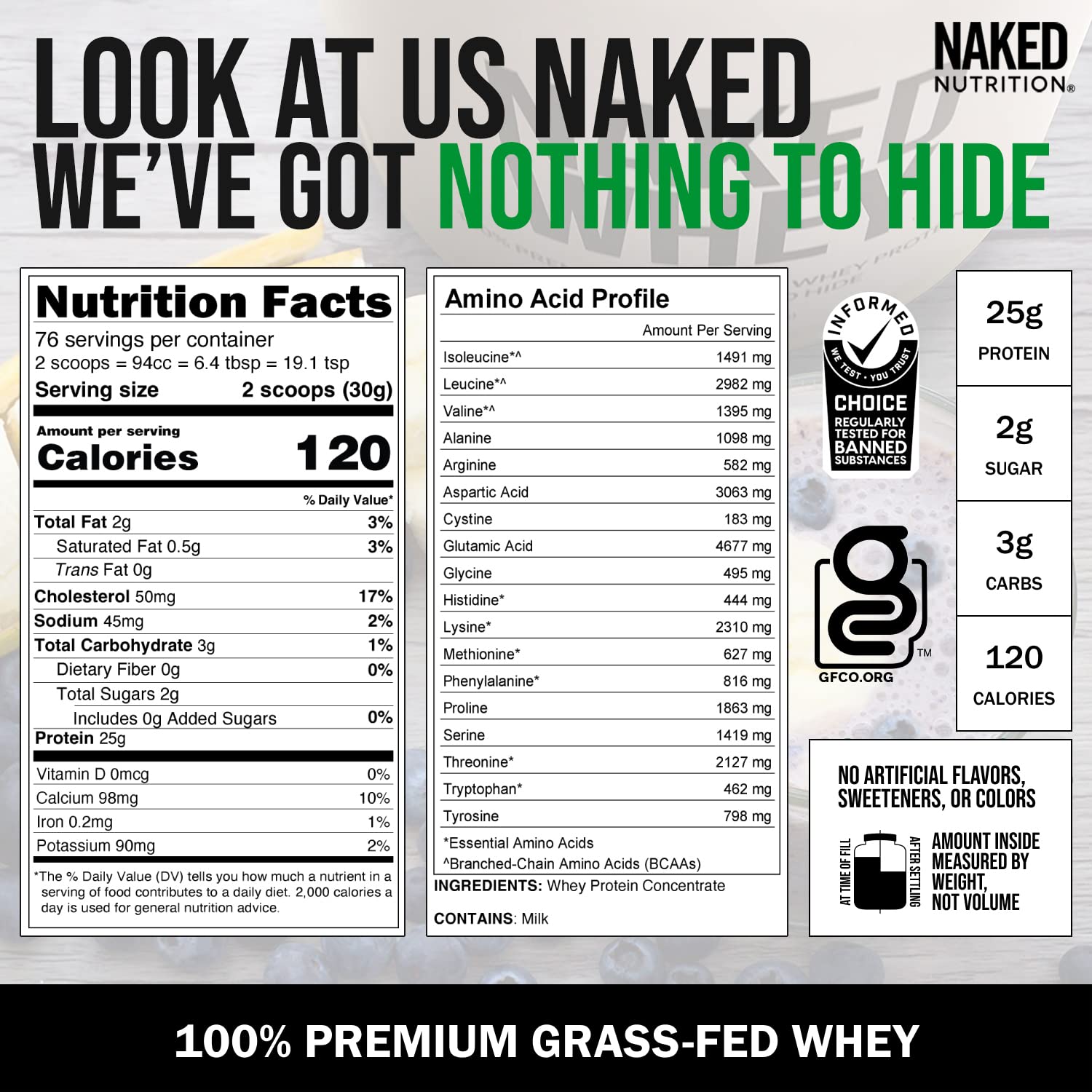 NAKED WHEY 5LB 100% Grass Fed Unflavored Whey Protein Powder - US Farms NAKED buy supplements canada