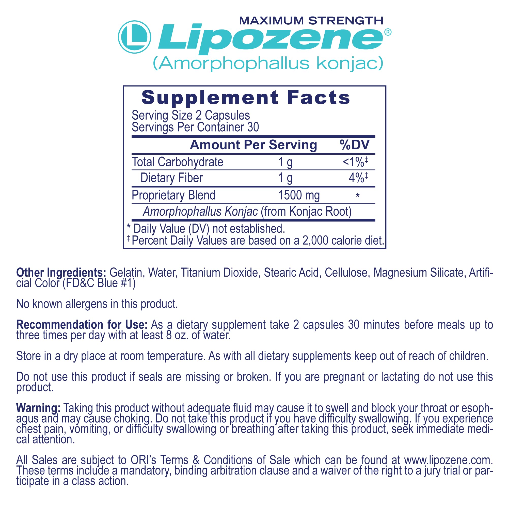 Lipozene Weight-Management Fiber Supplement, 60 Capsules | Non-Stimulant Glucomannan Formula for Healthy Lifestyle Support Lipozene buy supplements canada