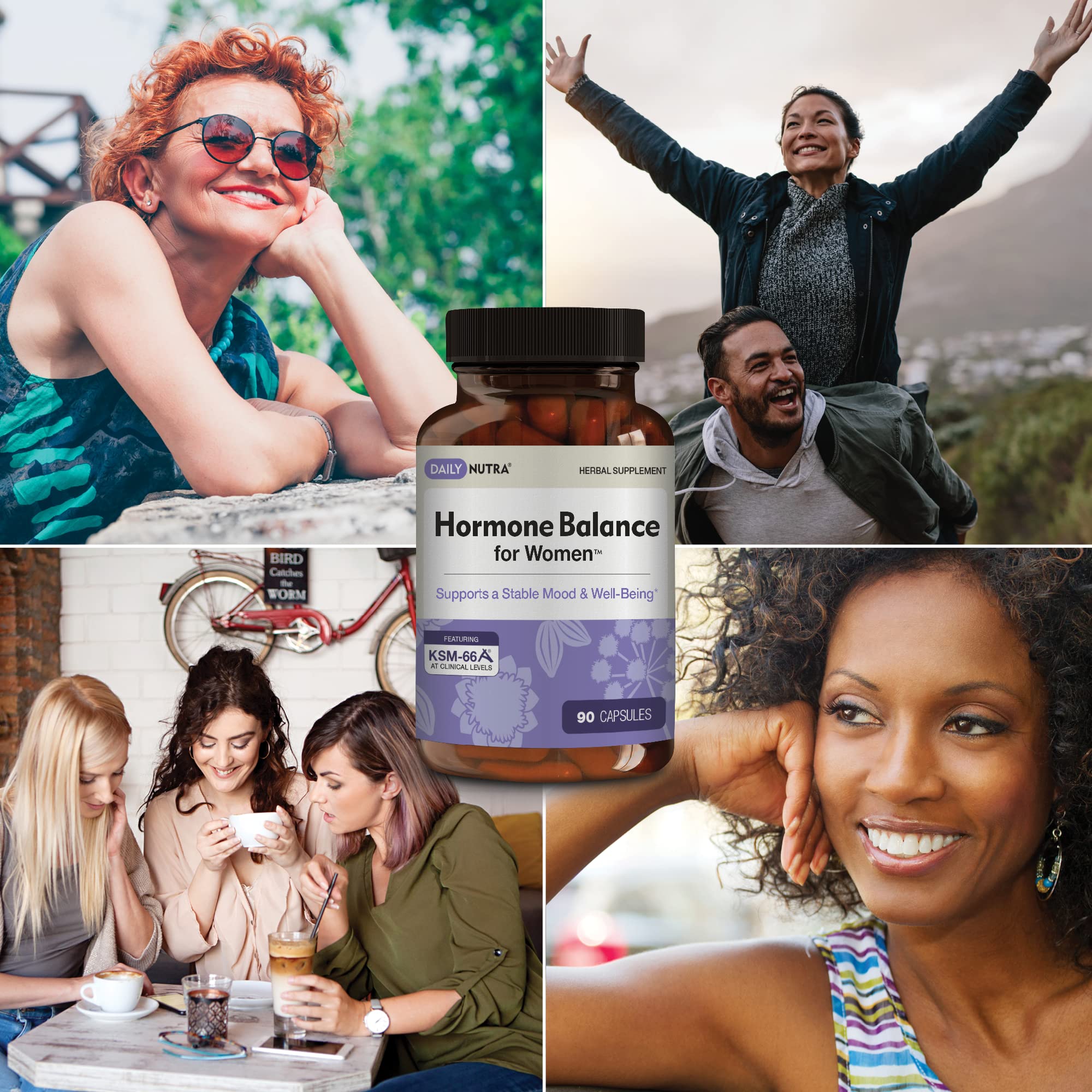 Hormone Balance for Women - Natural Mood Supplement - PMS Relief and Menopause Support | Featuring Clinically Studied KSM-66 Ashwagandha (90 Capsules) DailyNutra buy supplements canada