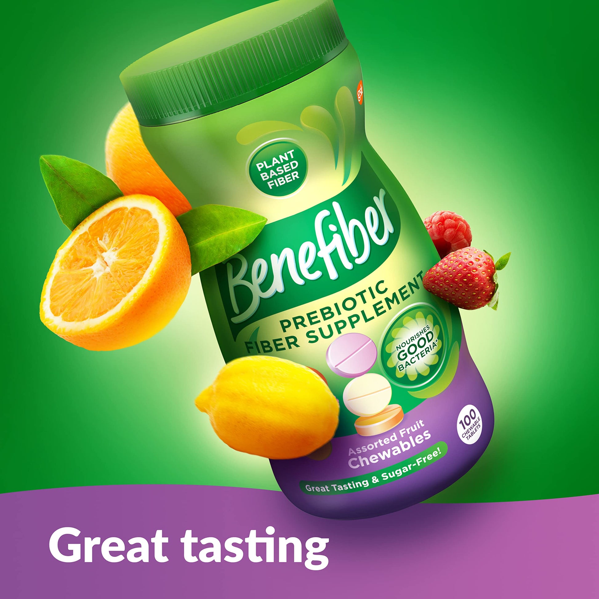 Benefiber Chewable Prebiotic Fiber Supplement Tablets for Digestive Health, Assorted Fruit Flavors Benefiber buy supplements canada