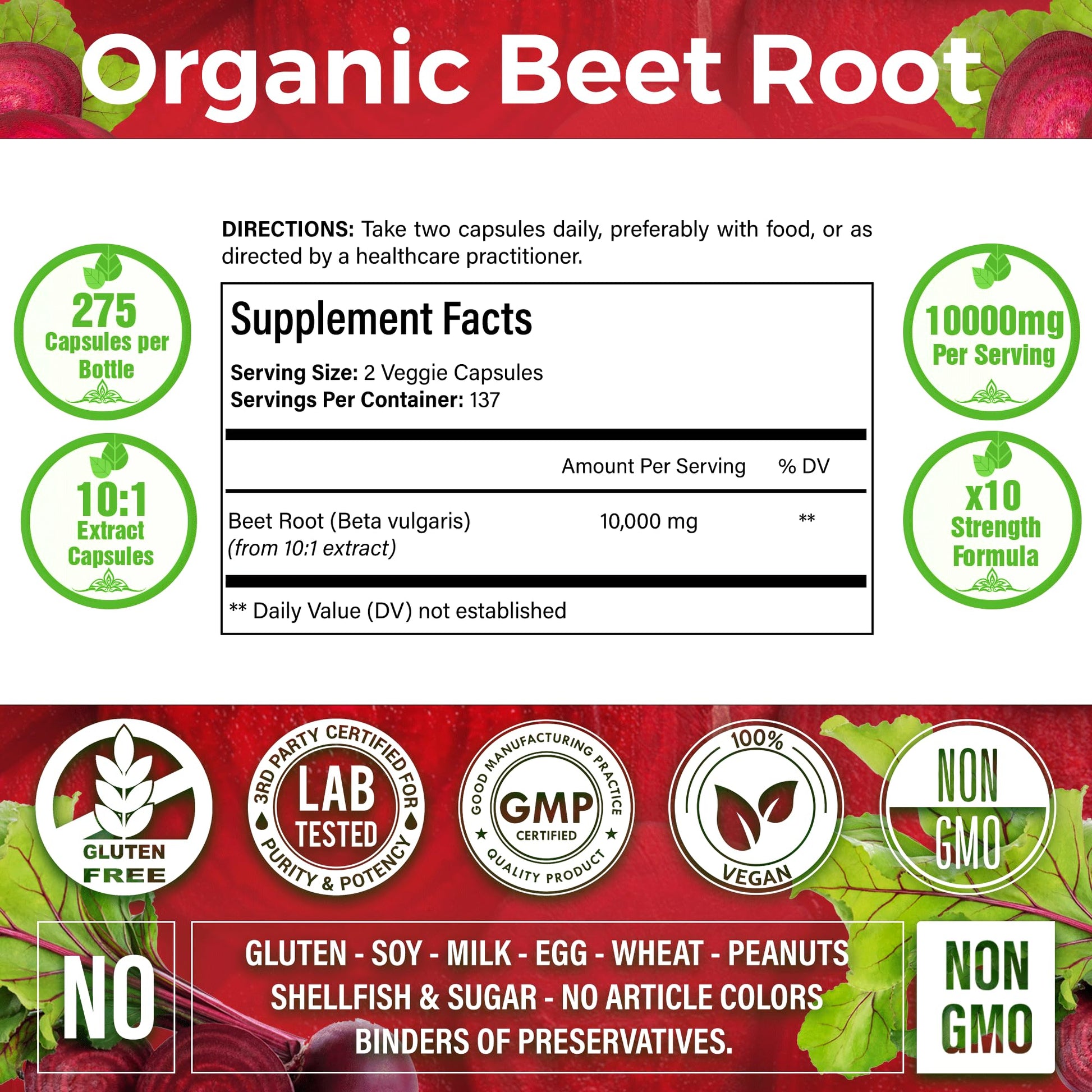 LaVitali 275 Beet Root Extract Capsules, 1000mg per Serving, High Concentrated Herbal LaVitali buy supplements canada