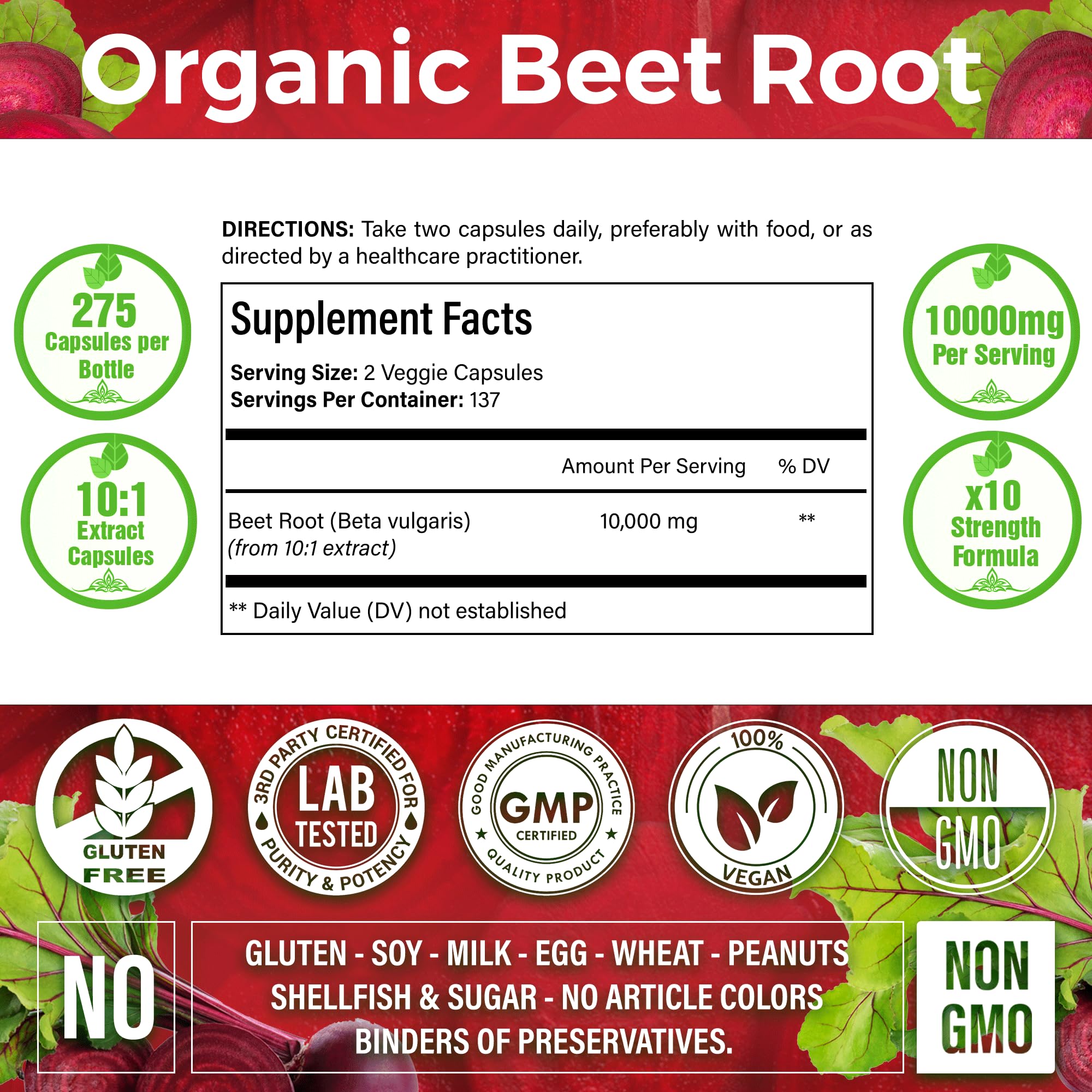 LaVitali 275 Beet Root Extract Capsules, 1000mg per Serving, High Concentrated Herbal LaVitali buy supplements canada