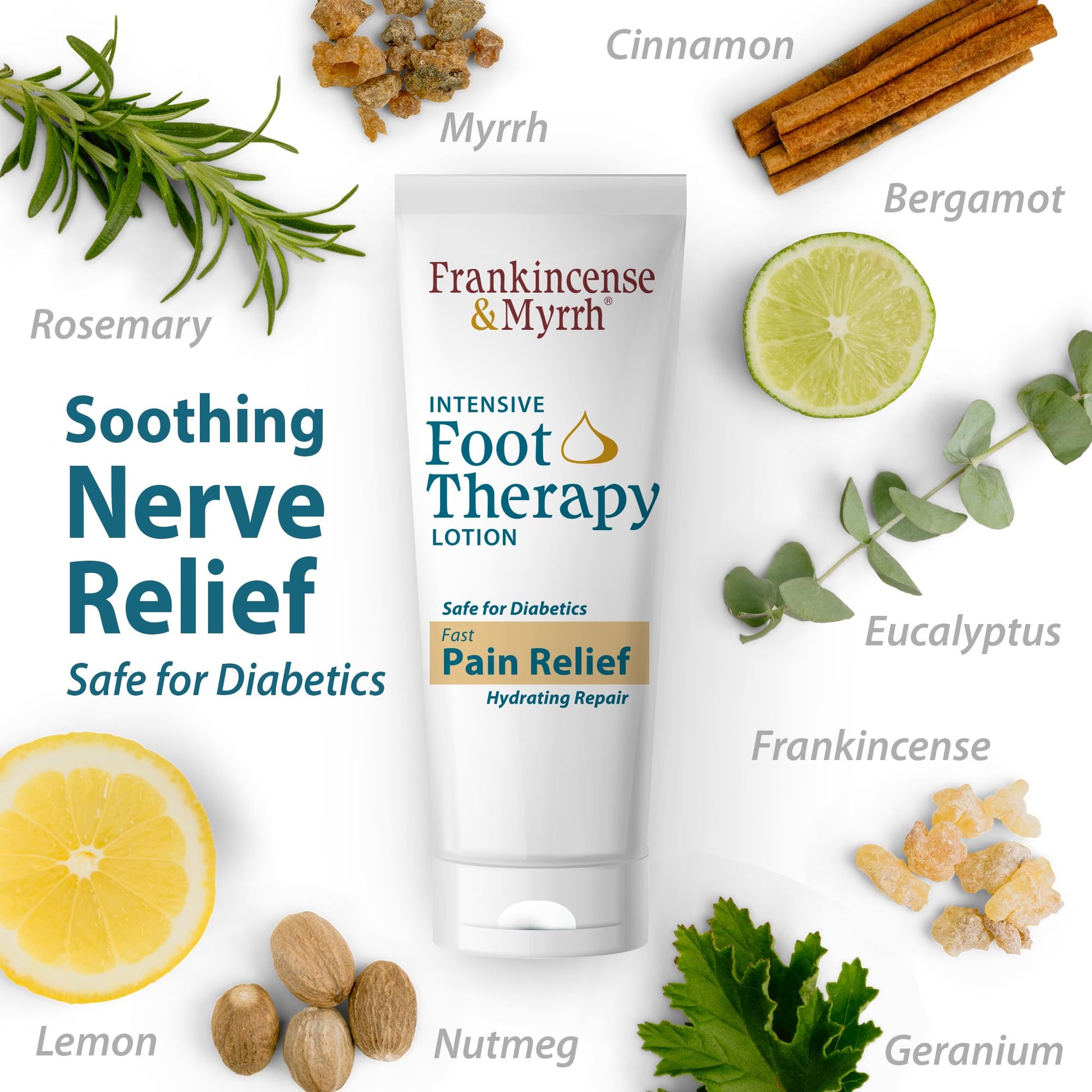 FRANKINCENSE & MYRRH Foot Pain Relief Cream - Intensive Foot Therapy Lotion - Diabetic Nerve Pain Relief Cream | Restless Leg Syndrome | Frankincense Essential Oil, 3 Ounce (2-Pack) FRANKINCENSE & MYRRH buy supplements canada