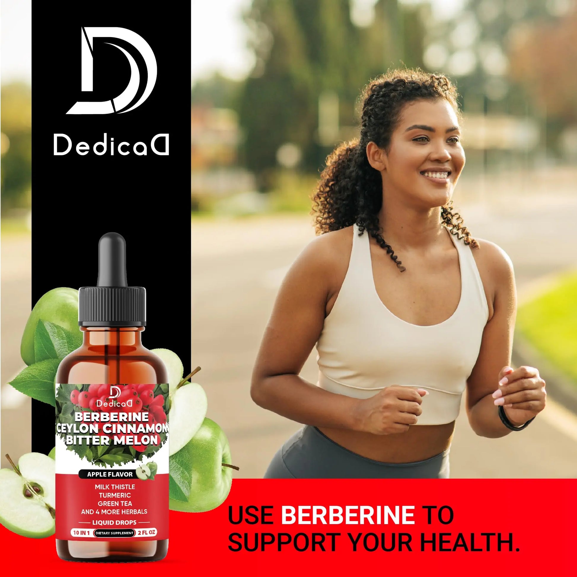 DEDICAD 10in1 Berberine HCl Drops - Liposomal Berberine Liquid - Activator Berberine with Ceylon Cinnamon, Bitter Melon, and 7 More - 60ml DEDICAD buy supplements canada