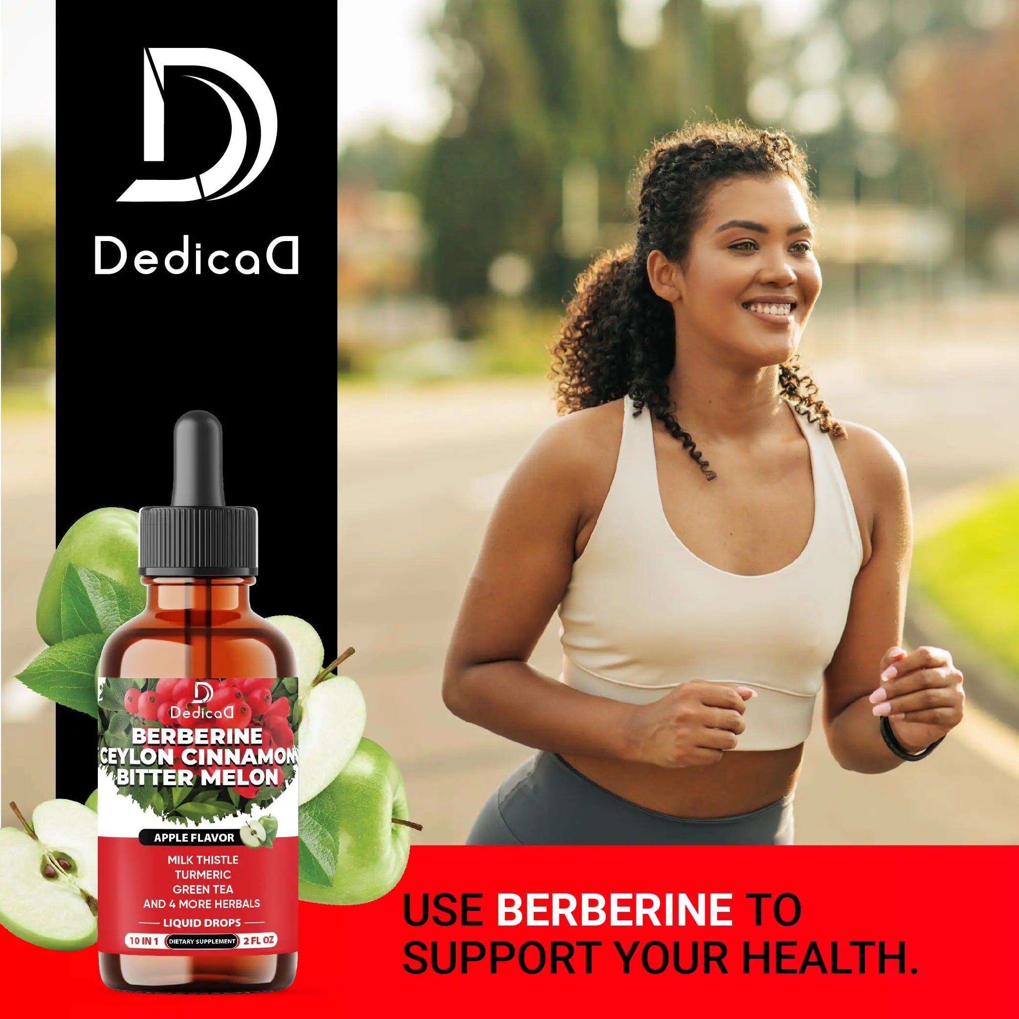 DEDICAD 10in1 Berberine HCl Drops - Liposomal Berberine Liquid - Activator Berberine with Ceylon Cinnamon, Bitter Melon, and 7 More - 60ml DEDICAD buy supplements canada