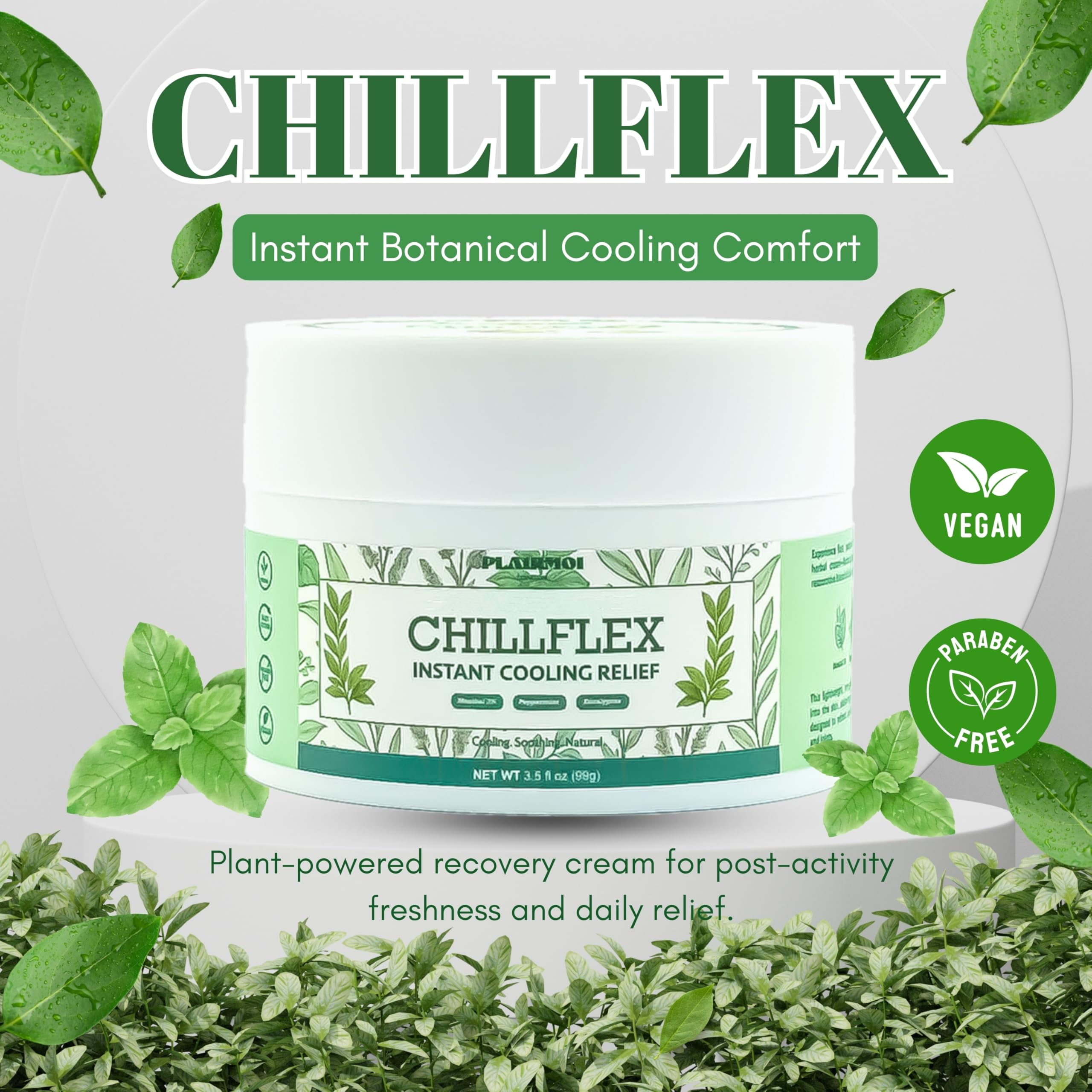 PLAIRMOI CHILLFLEX Pain Relief Gel for Muscle Aches, Joint Pain, Discomfort & Inflammation – Fast Acting, Cooling, Non-Greasy with 3% Menthol & Eucalyptus – 3.5 oz, 1-Pack PLAIRMOI buy supplements canada