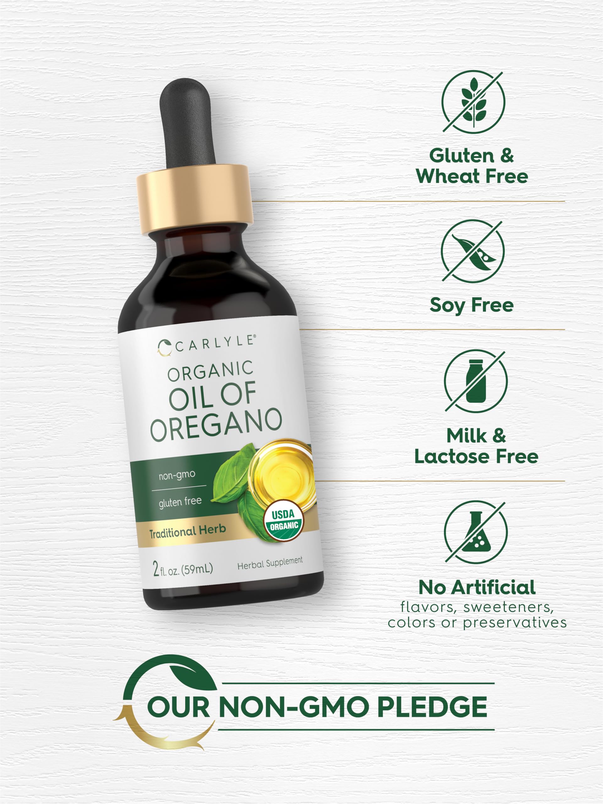 Carlyle Organic Oil of Oregano Liquid Drops - 2 fl oz - 1 Year Supply | Vegan Herbal Supplement | Non-GMO, Gluten Free Carlyle buy supplements canada