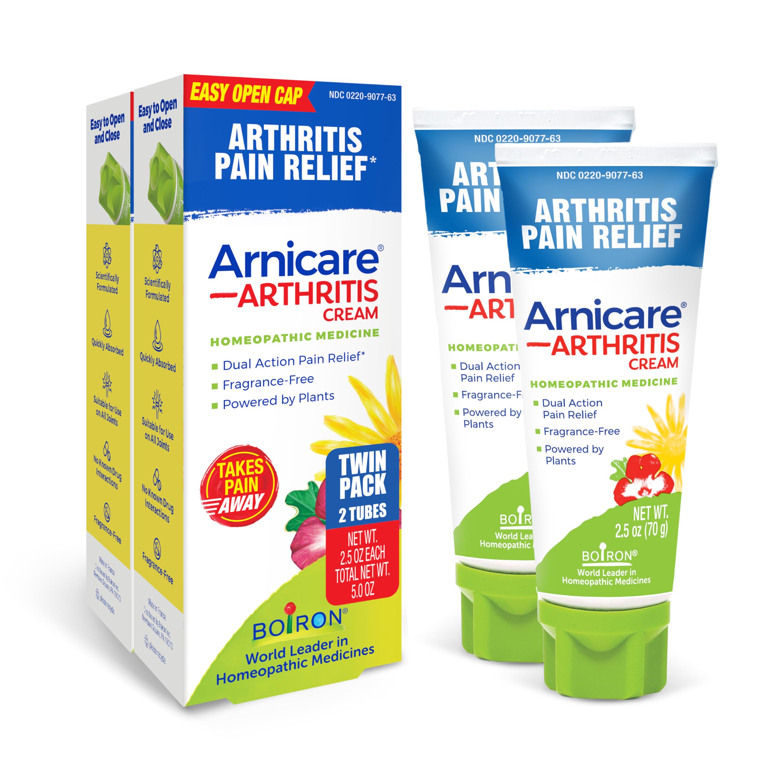 Boiron Arnicare Arthritis Cream for Pain Relief of Knees, Hands, Wrists, Elbows, Joints & Muscles – Quickly Absorbed & Fragrance-Free – 5 oz (2 Pack of 2.5 oz) Boiron buy supplements canada