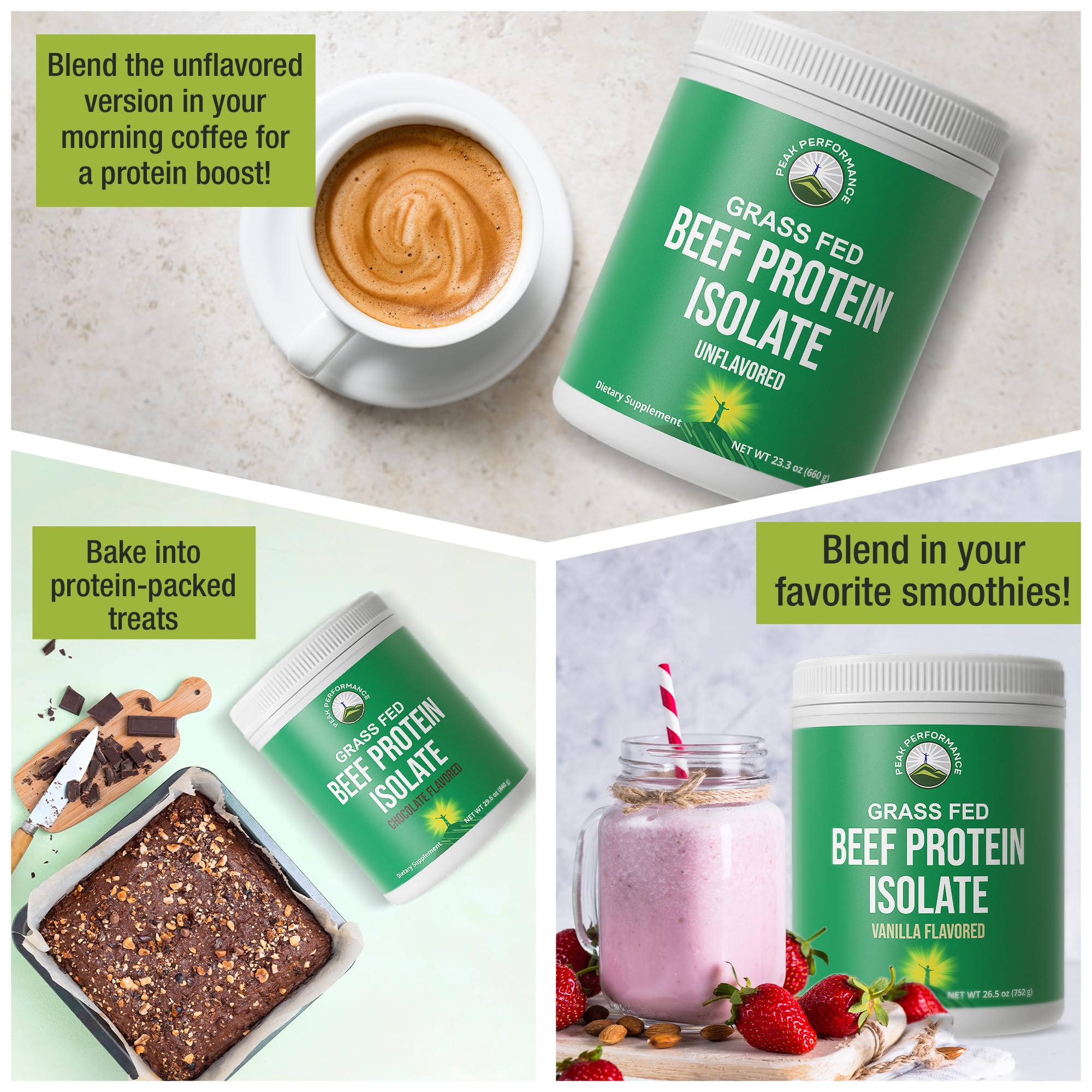 Grass Fed Beef Protein Powder - Lactose Free Great Tasting Beef Protein Isolate. Complete Animal Based Non Dairy Paleo Carnivore Supplement for Prime Muscle Building. No Whey. Chocolate Flavor Peak Performance buy supplements canada