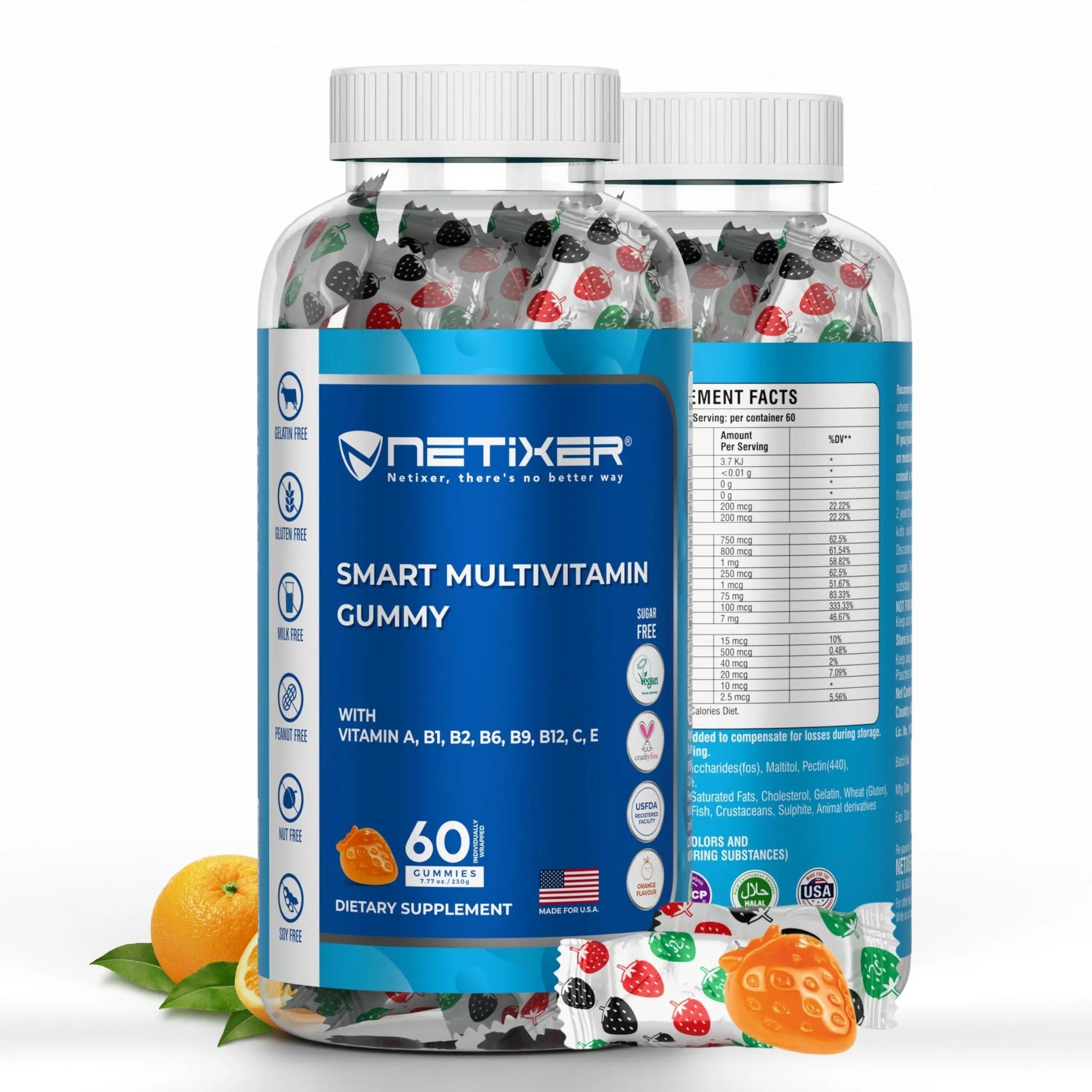 nETiXER Multivitamin Gummies – 60 Vegan Berry Gummies with Vitamins A, C, D, E, B12, Biotin, Zinc, Iodine – Gelatin-Free, Gluten-Free nETiXER buy supplements canada