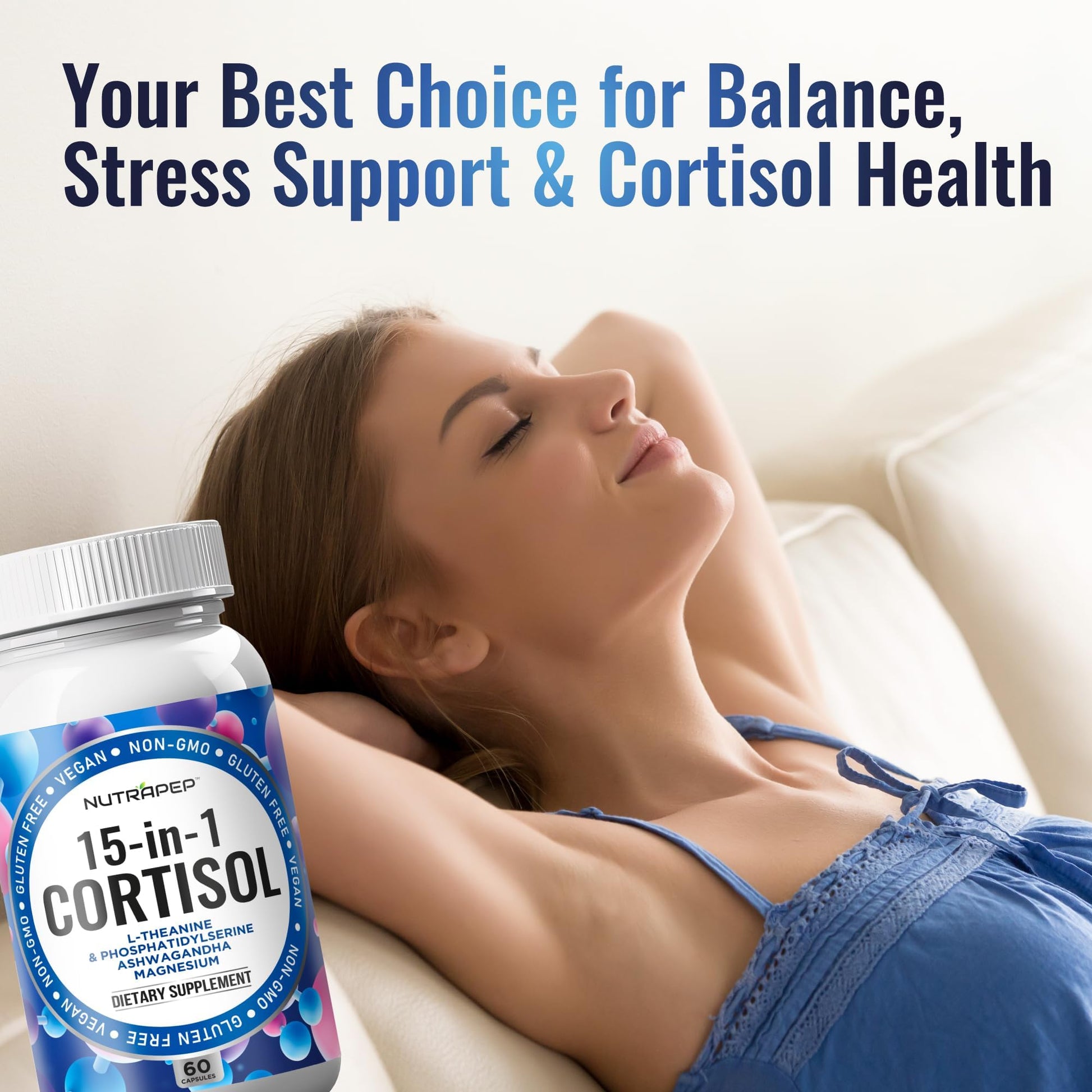 NutraPep Cortisol Detox Supplement Men Women - Reduce Lower Cortisol High Cortisol Reducer Blocker Control - Supports Stress Mood Rest Adrenal Calm Relax with Ashwagandha L-Theanine Magnesium NutraPep buy supplements canada
