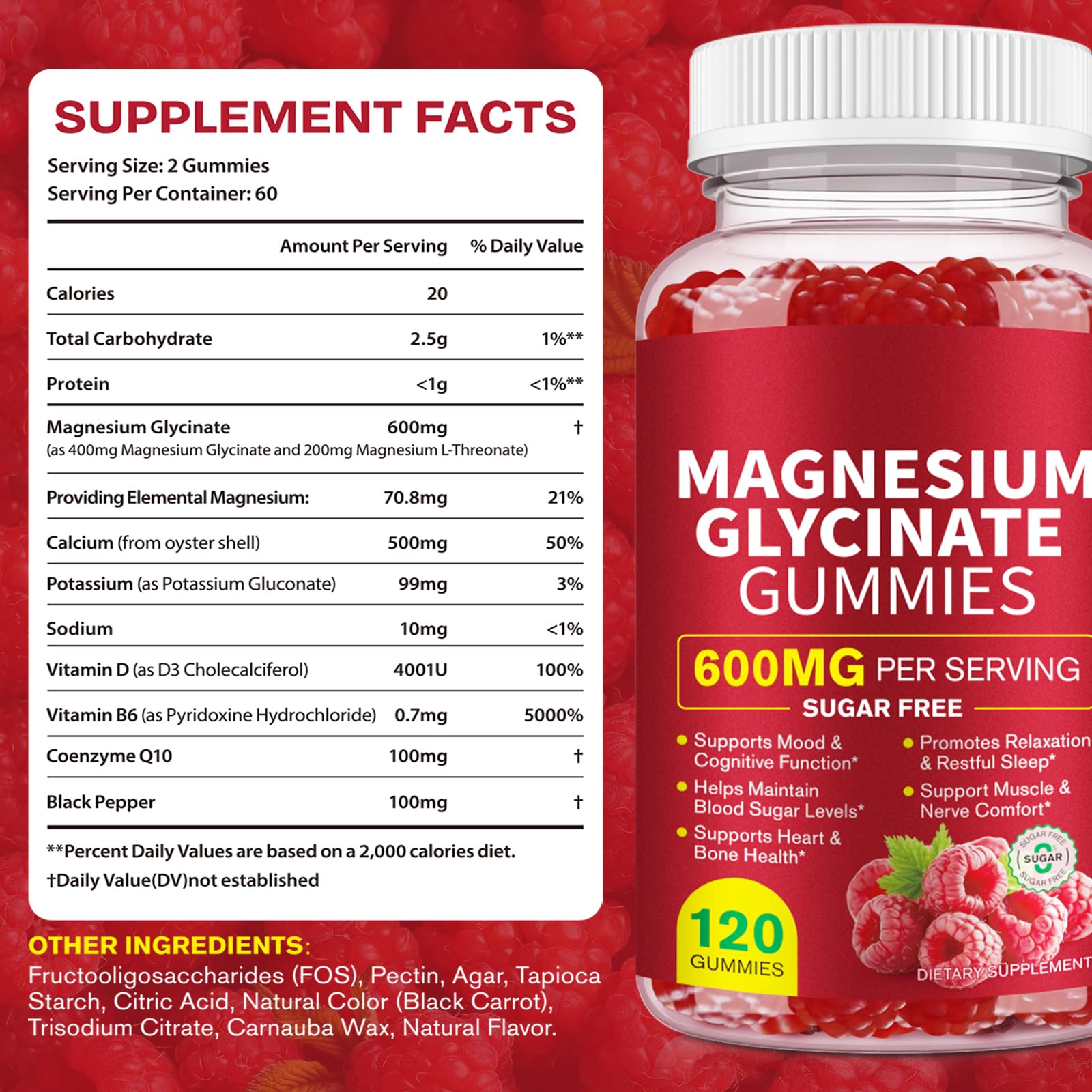Magnesium Glycinate Gummies 600mg – Sugar-Free High Absorption Magnesium with L-Threonate, Supports Relaxation, Calm & Restful Sleep, Pegciz buy supplements canada