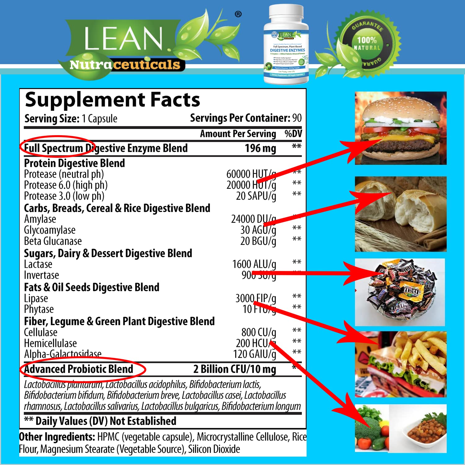 Digestive Enzymes with Probiotics, 90 Day Gut Health Supplement, 90 Cap LEAN Nutraceuticals buy supplements canada