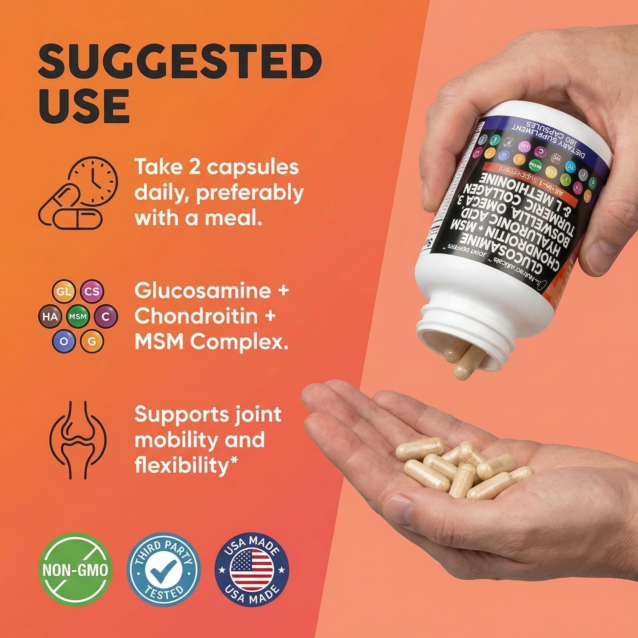 Clean Nutraceuticals Glucosamine 1500mg Chondroitin 1200mg MSM with Turmeric Curcumin, Collagen, Hyaluronic Acid, Omega 3 – Joint Health Supplement for Men & Women Clean Nutraceuticals buy supplements canada