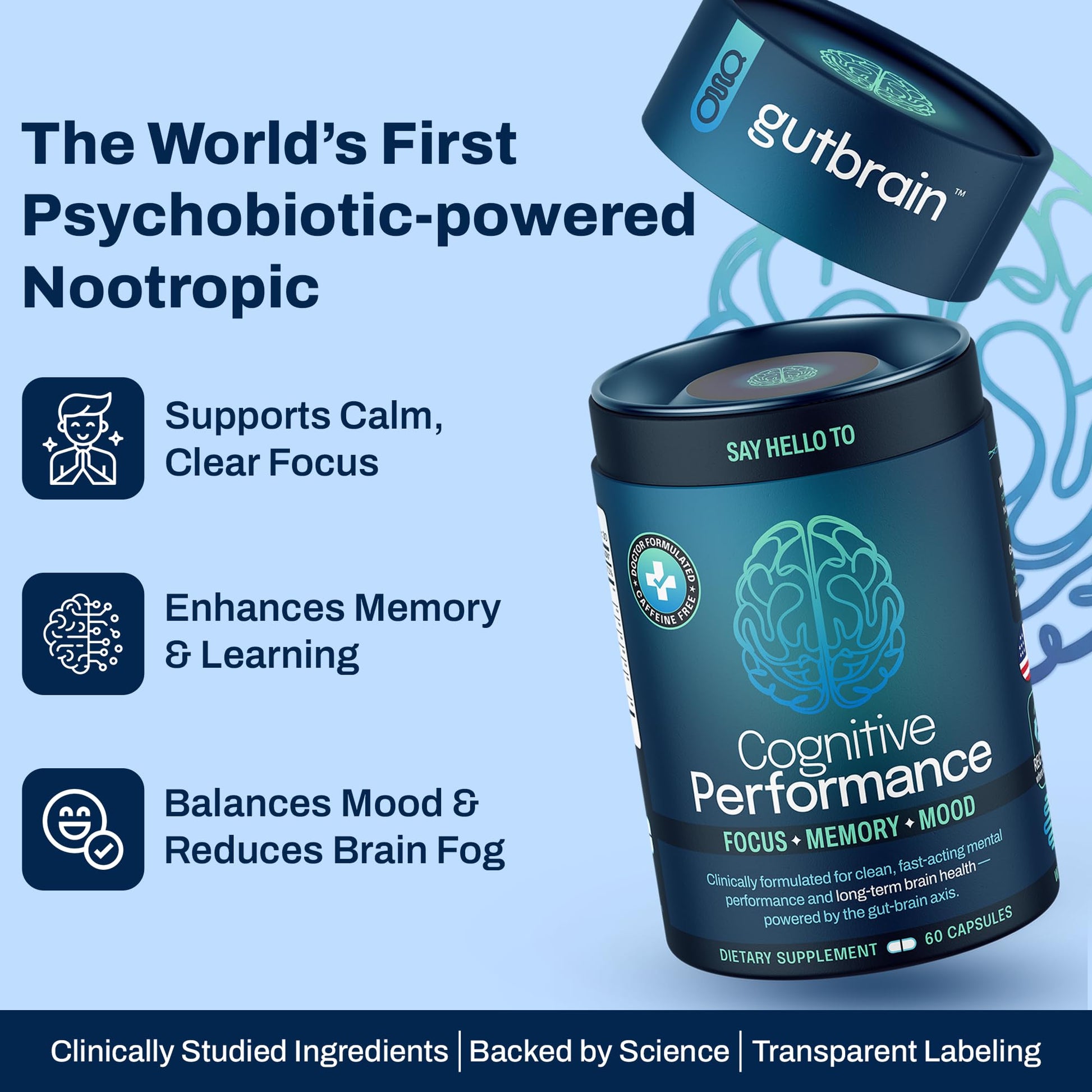 Brain Supplement for Memory and Focus with Probiotics, Advanced 2 in 1 Nootropic Brain Support for Mental Clarity, Caffeine Free Doctor Formulated Supplement, 60 Capsules Purity Labs buy supplements canada