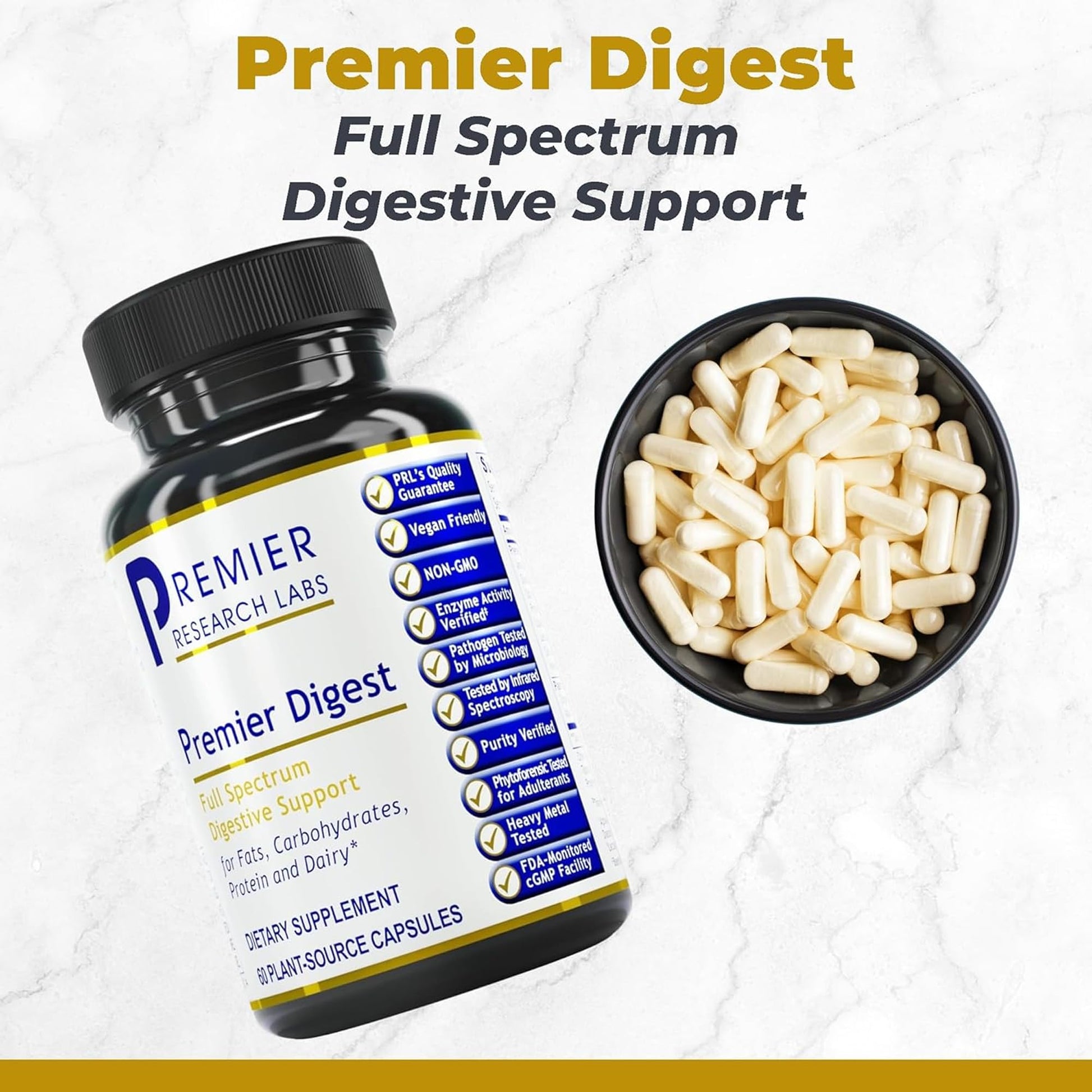 Premier Research Labs Active Digestive Enzymes with Probiotic and Prebiotics - Promotes Full-Spectrum Digestive Support - with Amylase, Protease & Lipase, 60 Plant-Sourced Capsules Premier Research Labs buy supplements canada