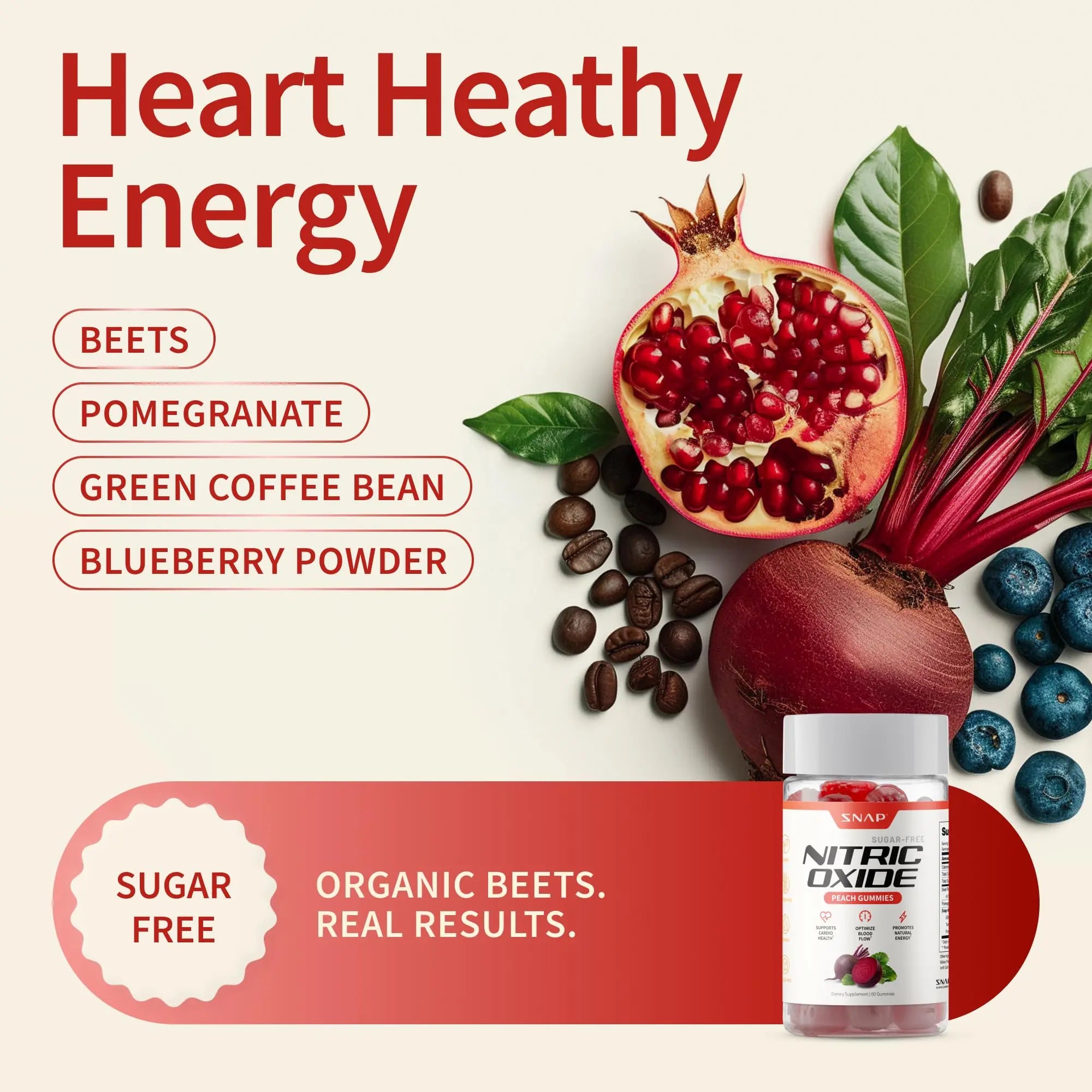 Snap Supplements Nitric Oxide Beet Root Gummies Supplement with Organic Beets - Energy & Circulation Support, 60 Sugar-Free Gummies (30 Servings, 1 Month Supply), Peach Snap Supplements buy supplements canada