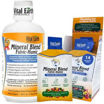 Vital Earth Minerals Detox & Wellness Support – Fulvic Humic Mineral Blend with 70+ Trace Minerals, Electrolytes, 32 Oz Bottle + 14 Single-Serve Packs Vital Earth Minerals buy supplements canada