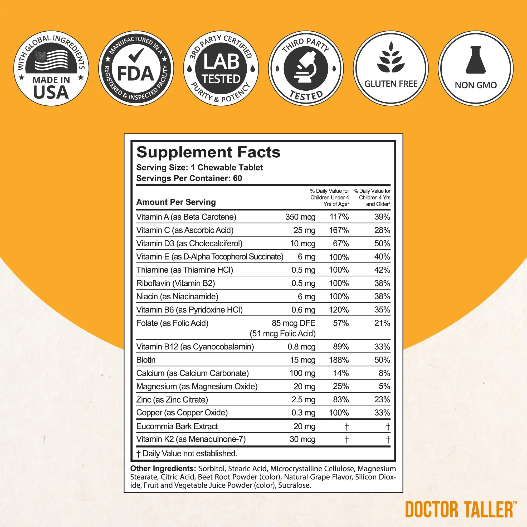 NuBest Doctor Taller Kids - Kids Multivitamins, Toddler Vitamins - Support Healthy, Immunity and Bone Strength for Ages 2 to 9 NuBest buy supplements canada