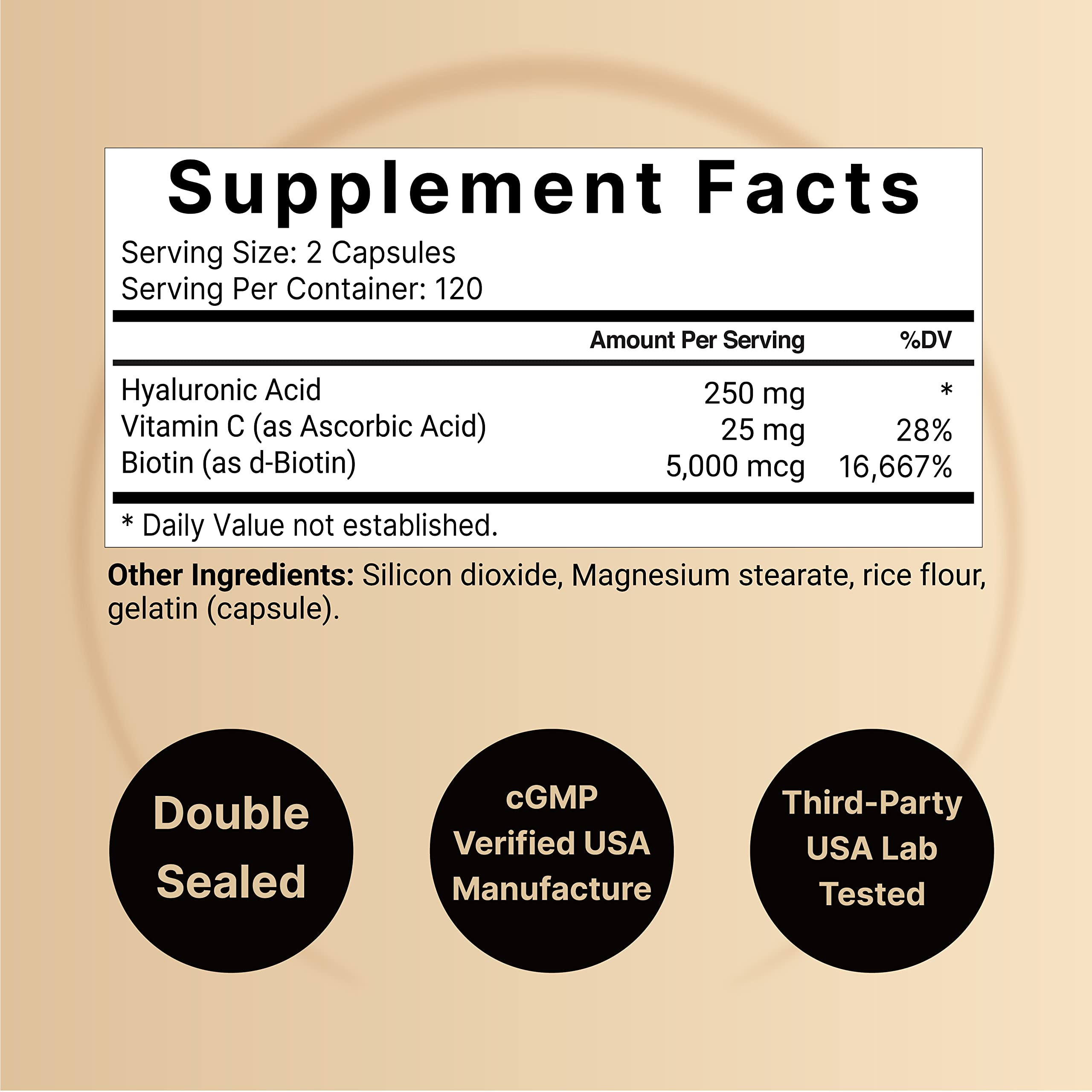 NatureBell 2 Pack Plant Based Hyaluronic Acid Supplements 250mg with 25mg Vitamin C NatureBell buy supplements canada