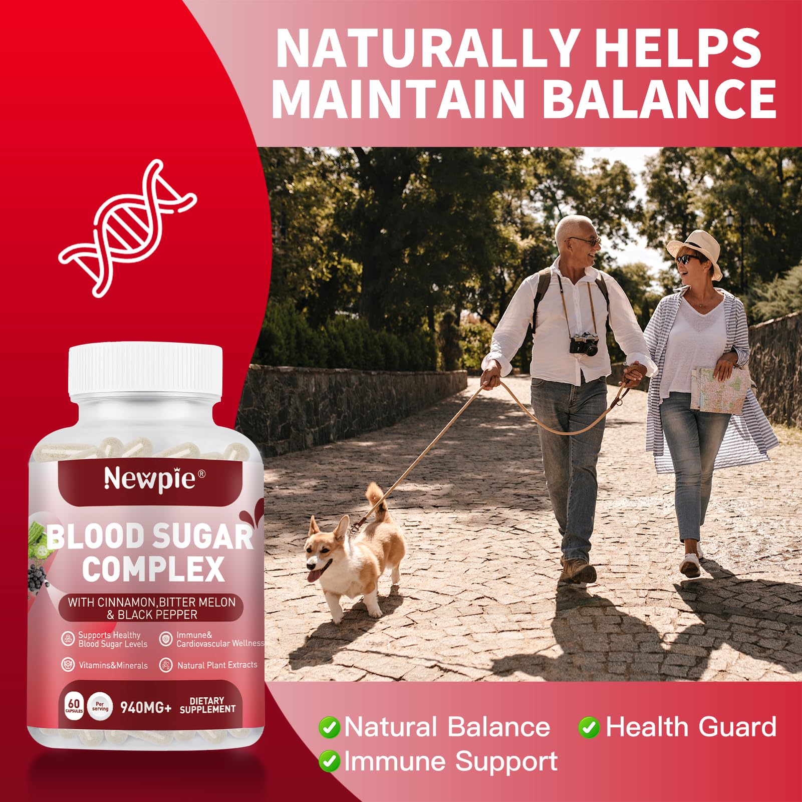 Blood Sugar Complex Supplement – Natural with 20 Active Herbs and Vitamins, Including Cinnamon, Bitter Melon, Black Pepper, Licorice, Vegan, Non-GMO, Gluten-Free, 60 Capsules HOWEEJET buy supplements canada