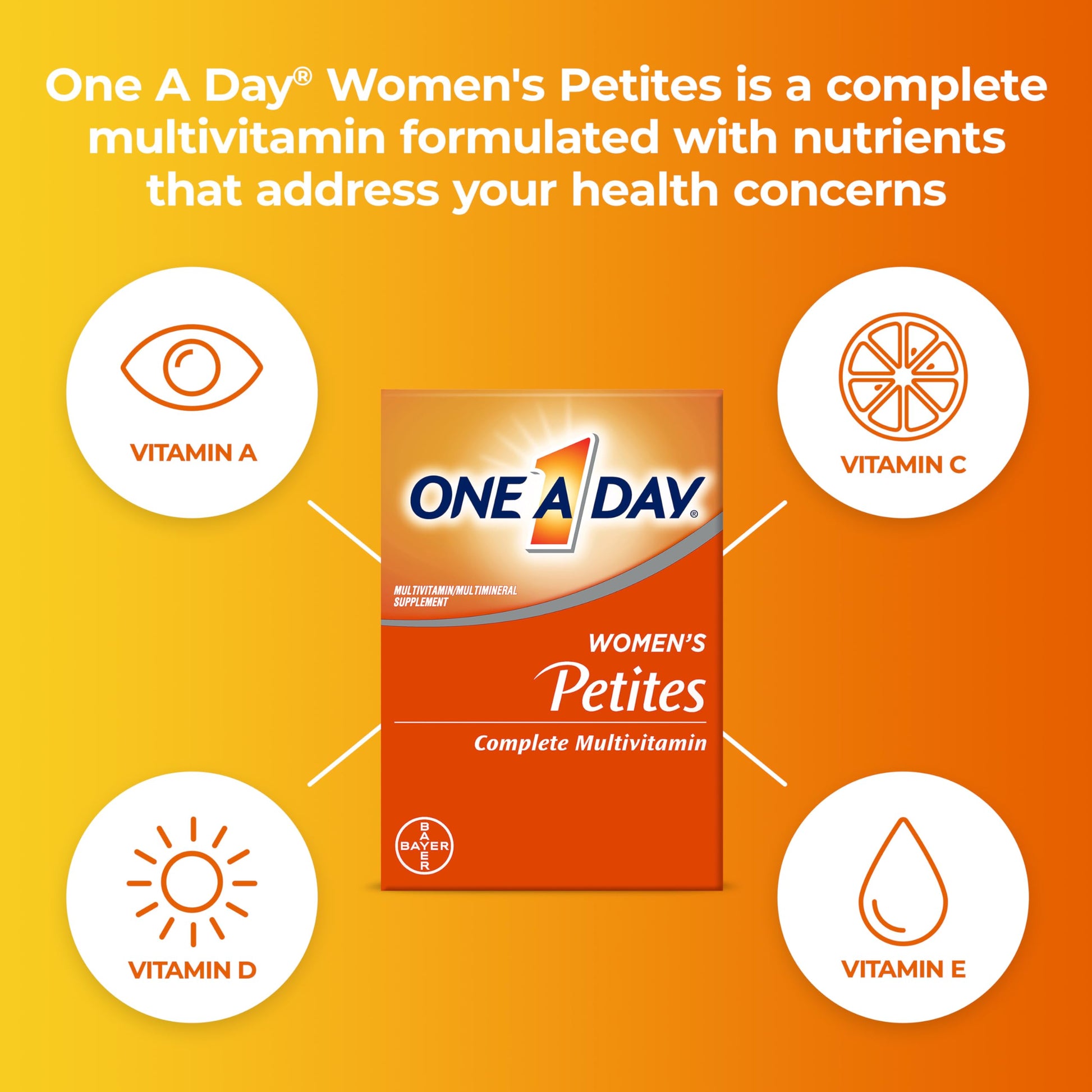 One A Day Women’s Petites Multivitamin,Supplement with Vitamin A, C, D, E and Zinc for Immune Health Support, B Vitamins, Biotin, Folate (as folic acid) & more,Tablet, 160 count ONE A DAY buy supplements canada