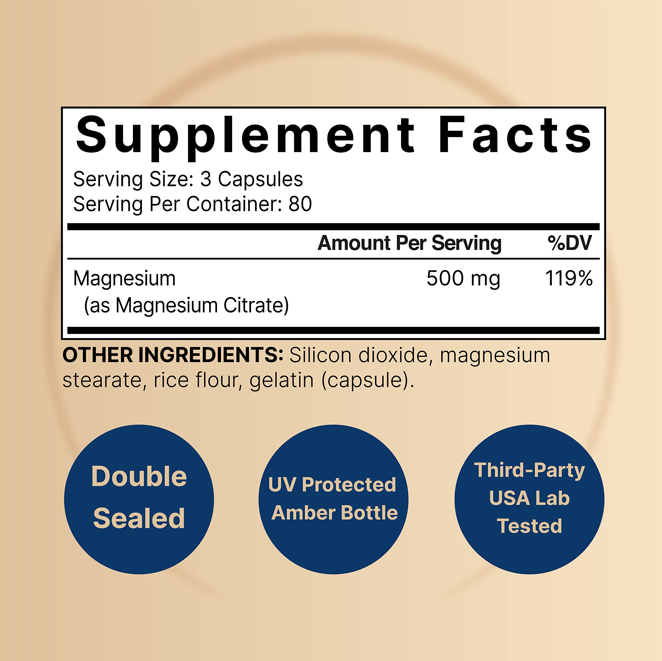 2 Pack Magnesium Citrate 500mg, 480 Capsules | High Purity Elemental Form NatureBell buy supplements canada