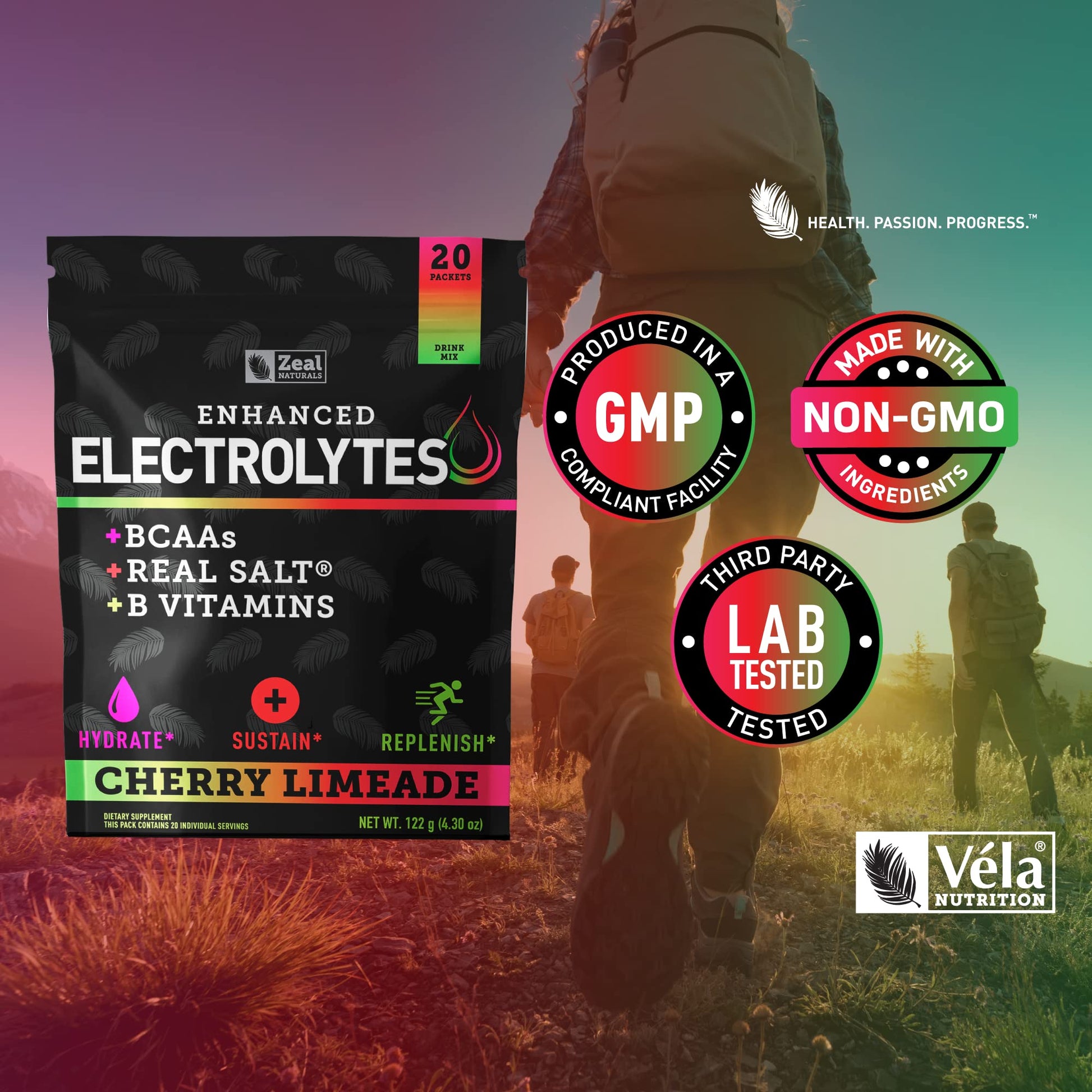 Enhanced Powder Stick Packs (Cherry Limeade- 20 Packets) Sugar Free + BCAA B Zeal Naturals buy supplements canada