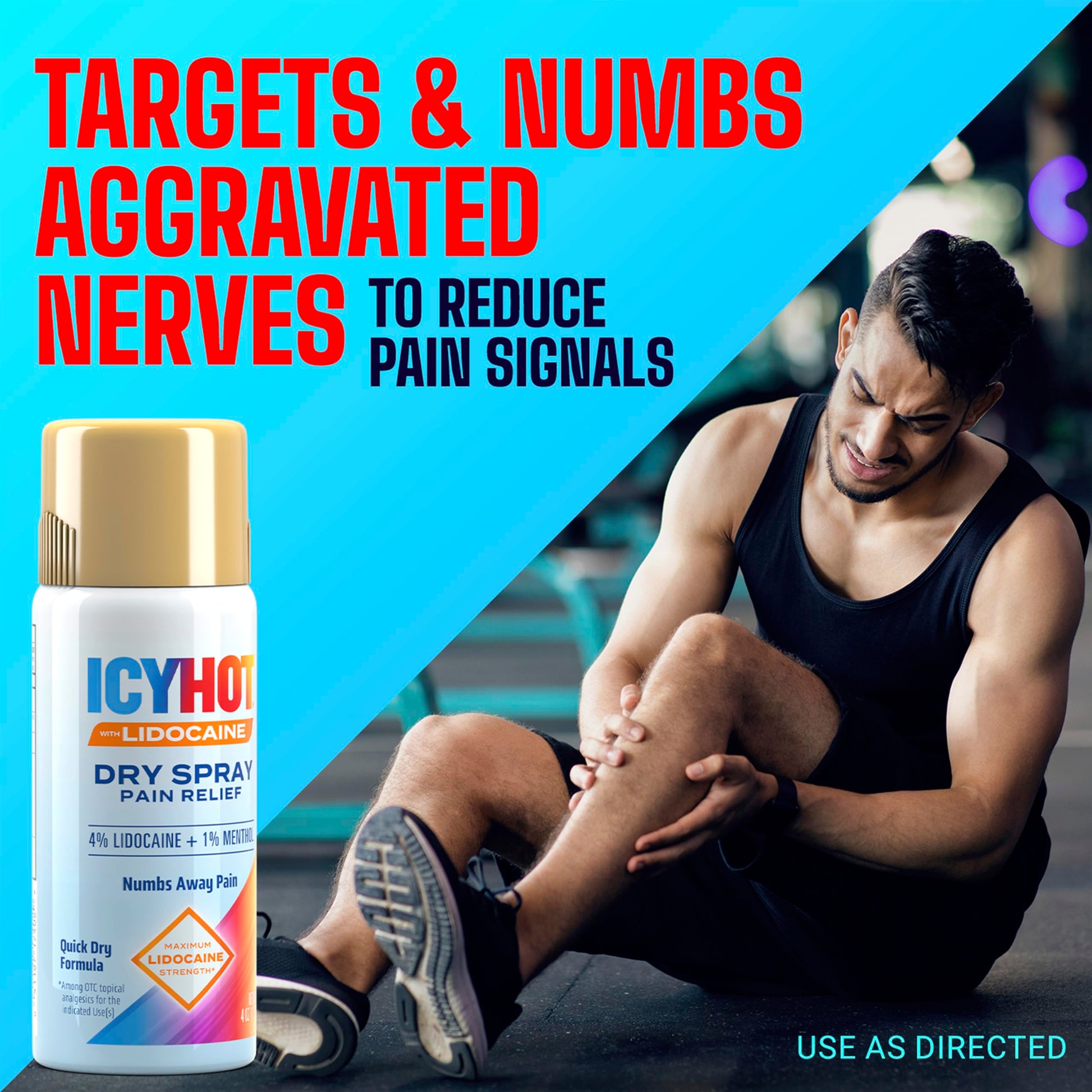 Icy Hot Lidocaine Pain Relief Dry Spray, Numb Aggravated Nerves with Max Strength Lidocaine 4% and Menthol 1%, Fast-Acting Pain Relief for Minor Pain, Backaches, Sprains and Strains, 4 oz Icy Hot buy supplements canada