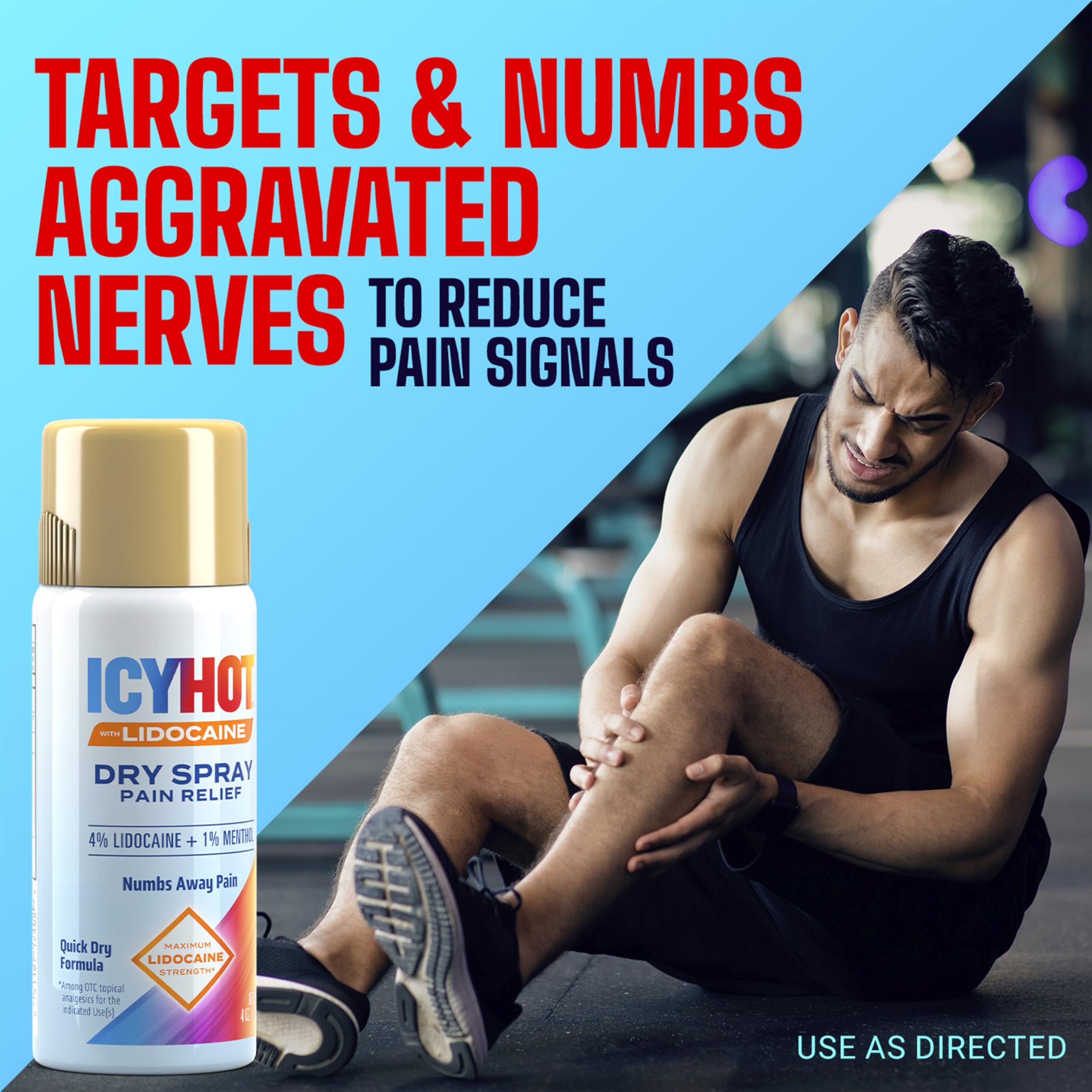 Icy Hot Lidocaine Pain Relief Dry Spray, Numb Aggravated Nerves with Max Strength Lidocaine 4% and Menthol 1%, Fast-Acting Pain Relief for Minor Pain, Backaches, Sprains and Strains, 4 oz Icy Hot buy supplements canada