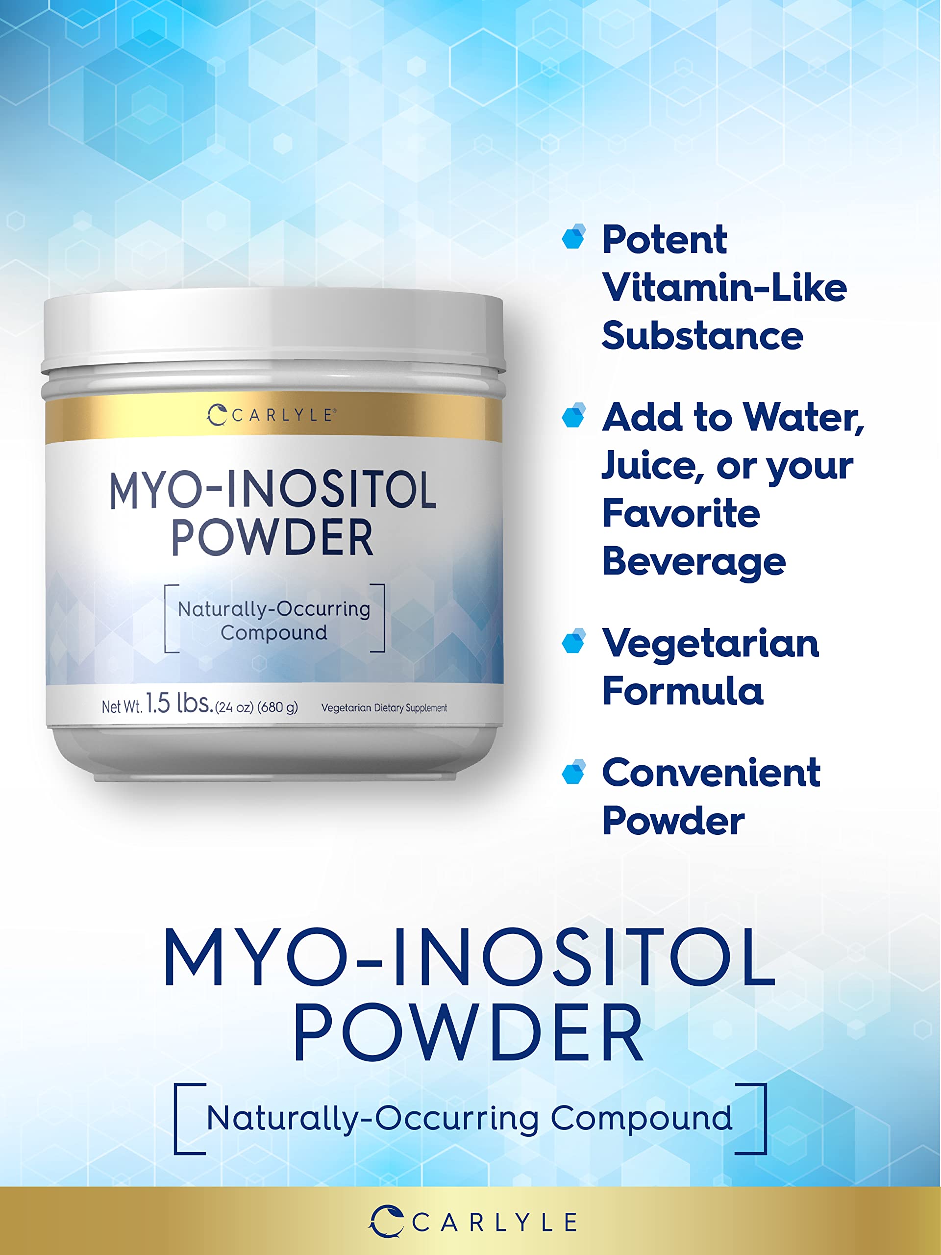 Carlyle Myo-Inositol Powder Supplement | 1.5 lbs | Naturally Occuring Compound Carlyle buy supplements canada