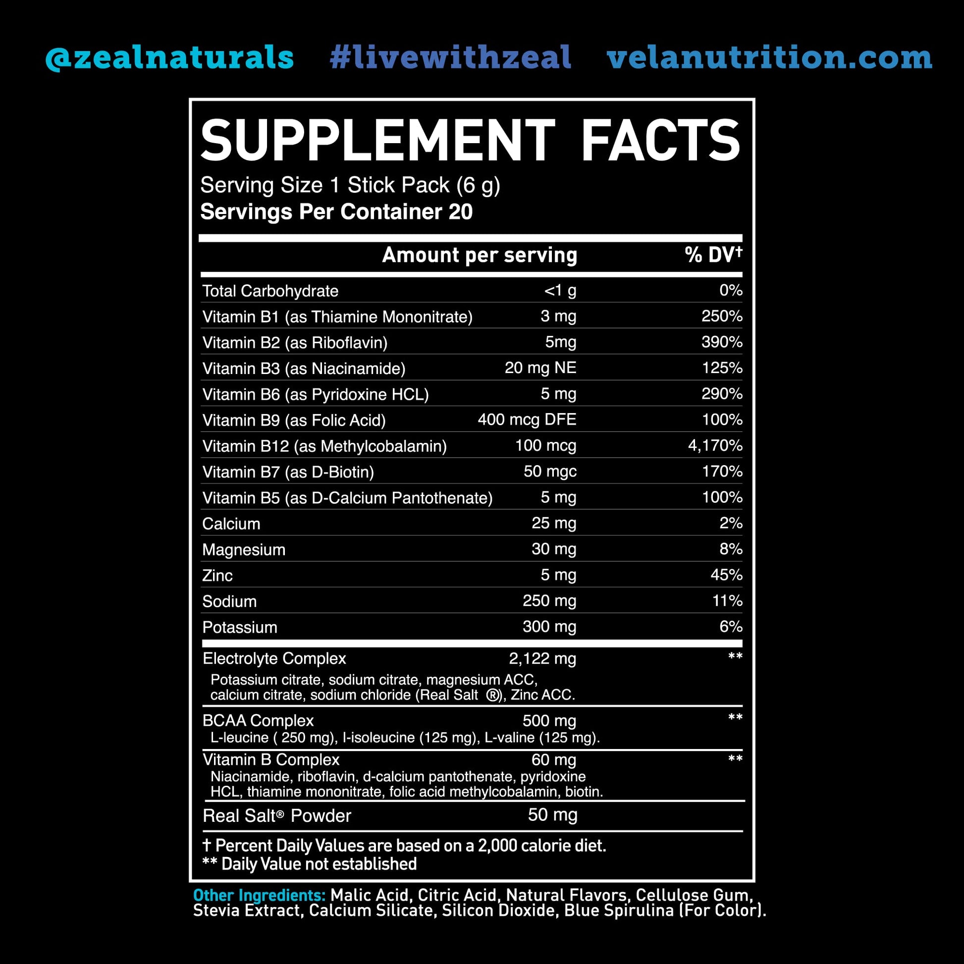 Enhanced Powder Stick Packs (Blue Raspberry - 20 Packets) Sugar Free + BCAA B-Vitamin Zeal Naturals buy supplements canada