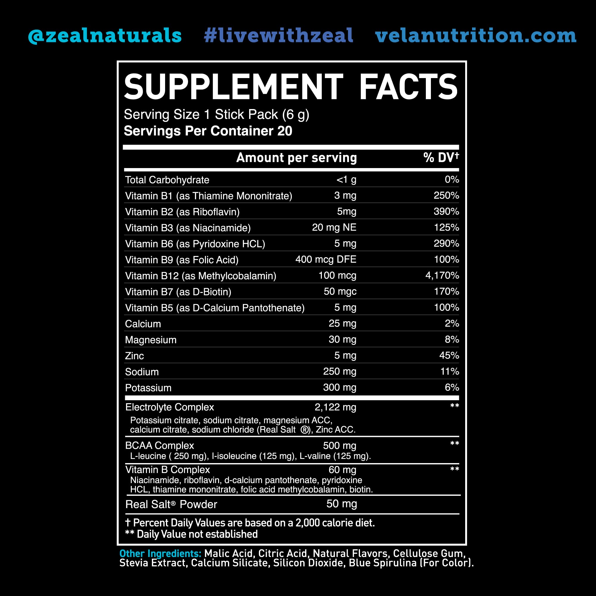 Enhanced Powder Stick Packs (Blue Raspberry - 20 Packets) Sugar Free + BCAA B-Vitamin Zeal Naturals buy supplements canada