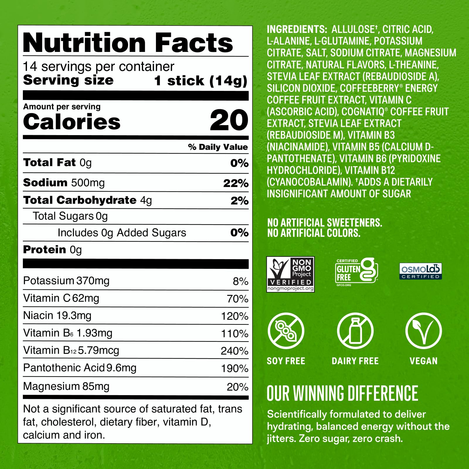 Liquid I.V.® Hydration Multiplier Sugar Free + Energy - Strawberry Kiwi | Electrolyte Powder Drink Mix | 1 Pack (14 Servings) Liquid I.V. buy supplements canada
