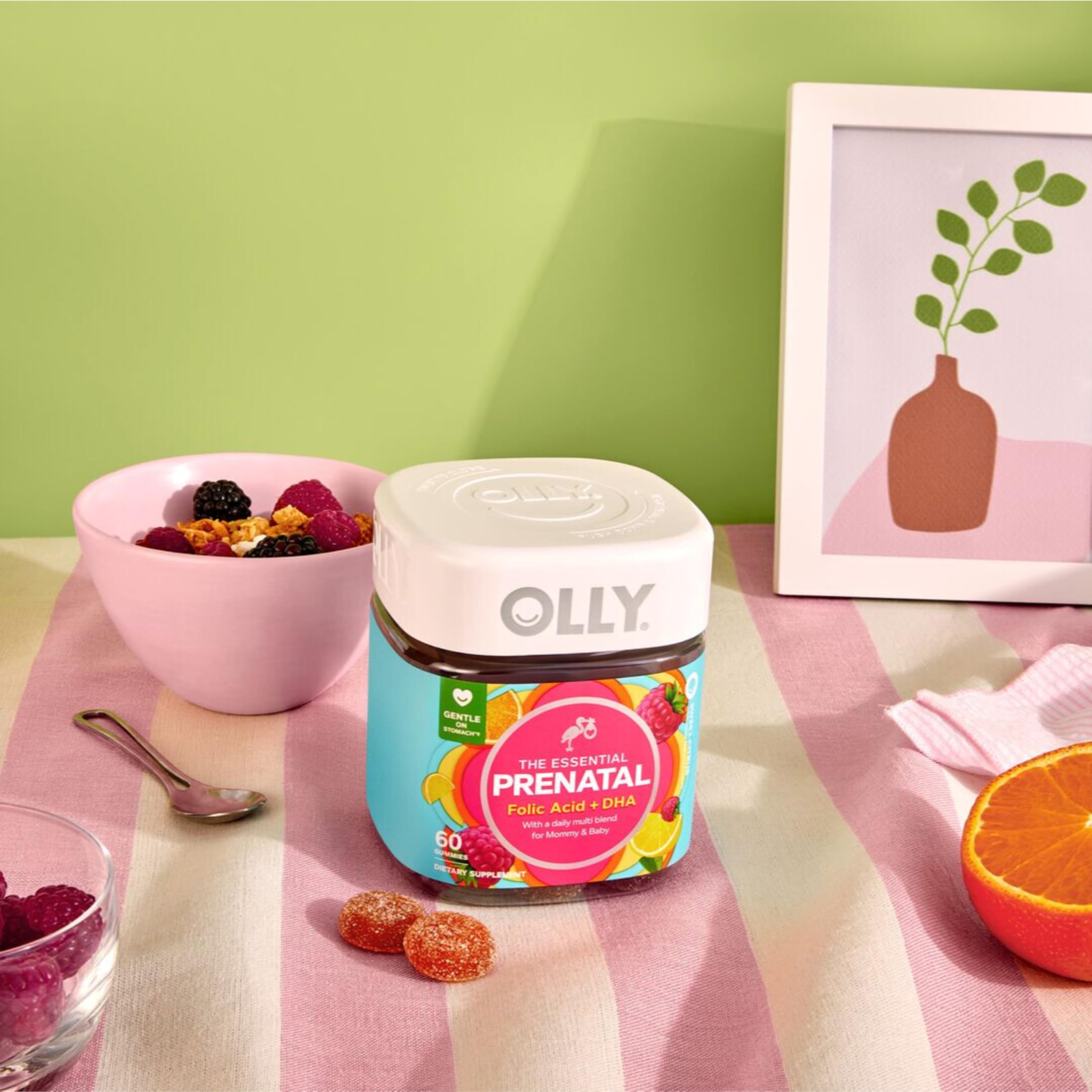 OLLY Prenatal Multivitamin Gummy, Supports Healthy Growth and Brain Development, Folic Acid, Vitamin D, Omega 3 DHA, Chewable Supplement OLLY buy supplements canada
