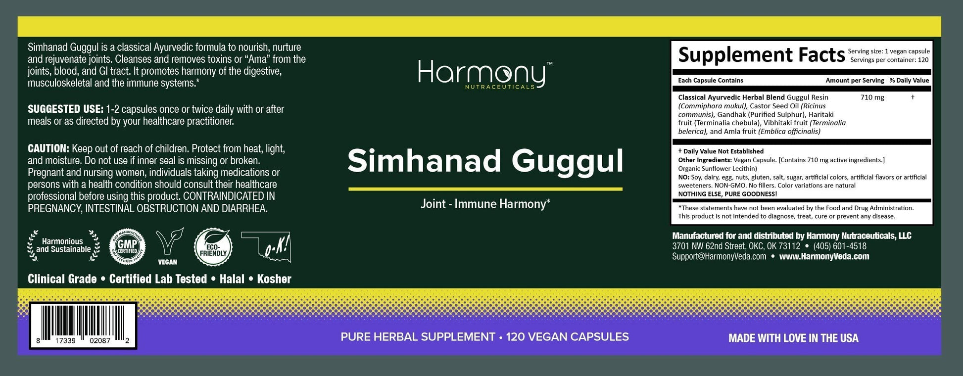 Simhanad Guggul (Joint-Immune Harmony) Harmony Nutraceuticals buy supplements canada