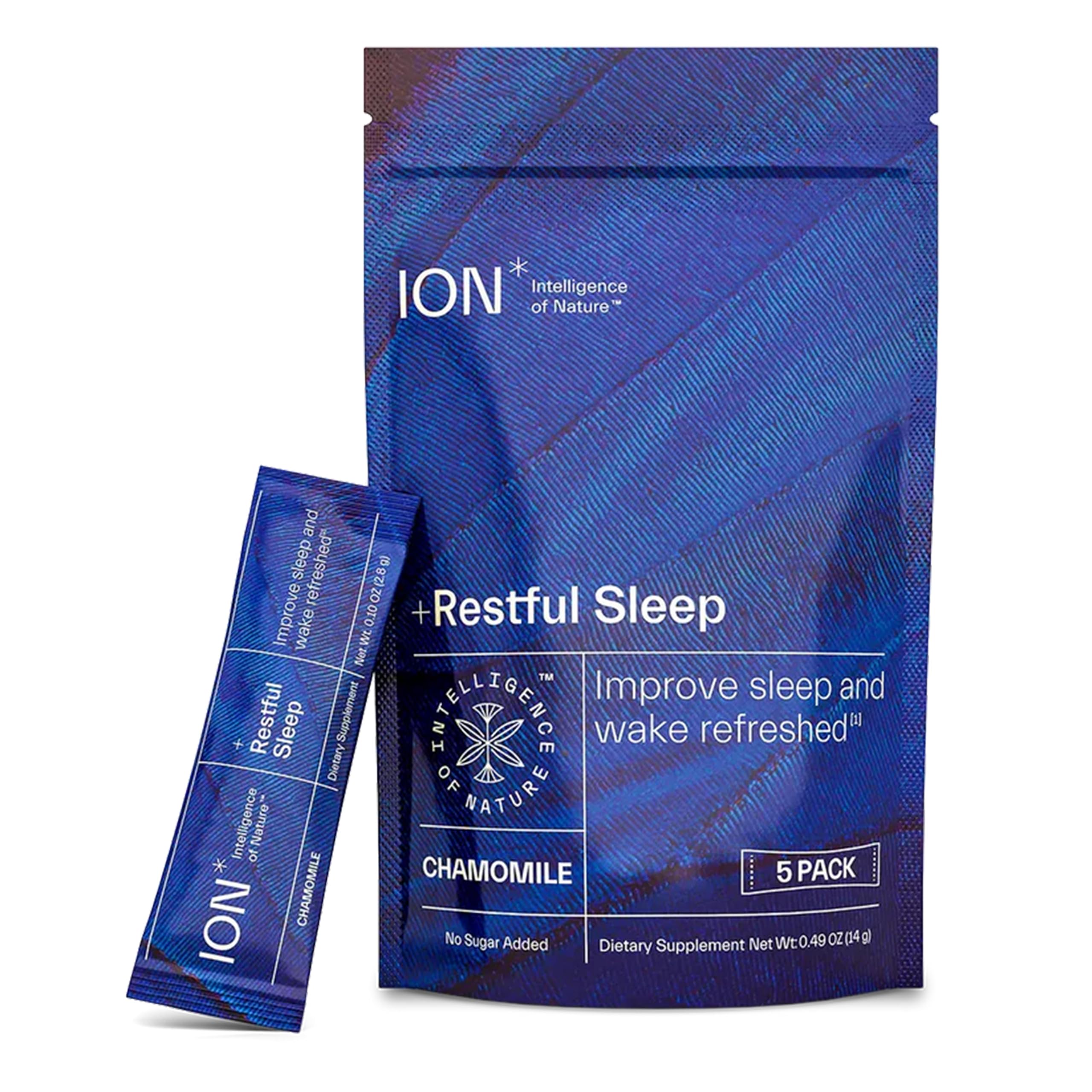 ION* Intelligence of Nature Restful Sleep - Ashwagandha Calm Sleep Aid Powder Drink Mix for Restful Night with Magnesium and L Theanine for Women and Men - 5 Packets ION* Intelligence of Nature buy supplements canada