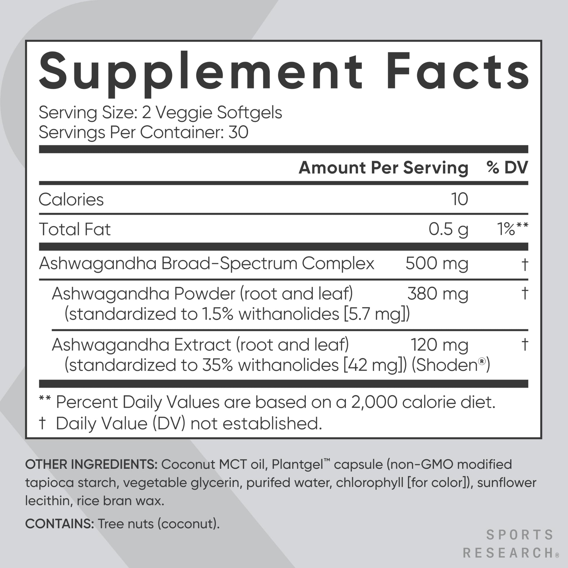 Sports Research® Ashwagandha Softgels with Coconut MCT Oil - Natural Adaptogen Sports Research buy supplements canada