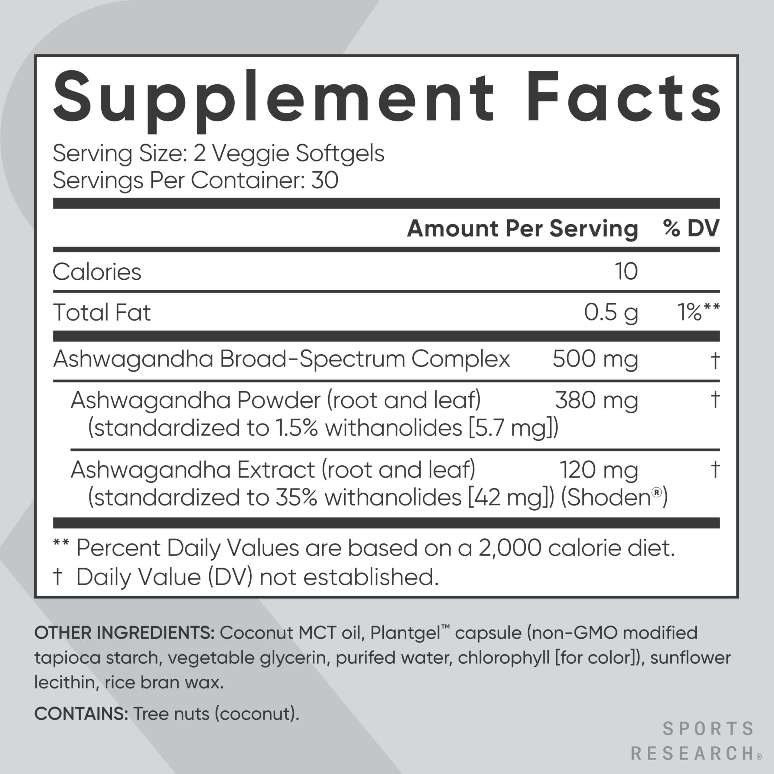 Sports Research® Ashwagandha Softgels with Coconut MCT Oil - Natural Adaptogen Sports Research buy supplements canada