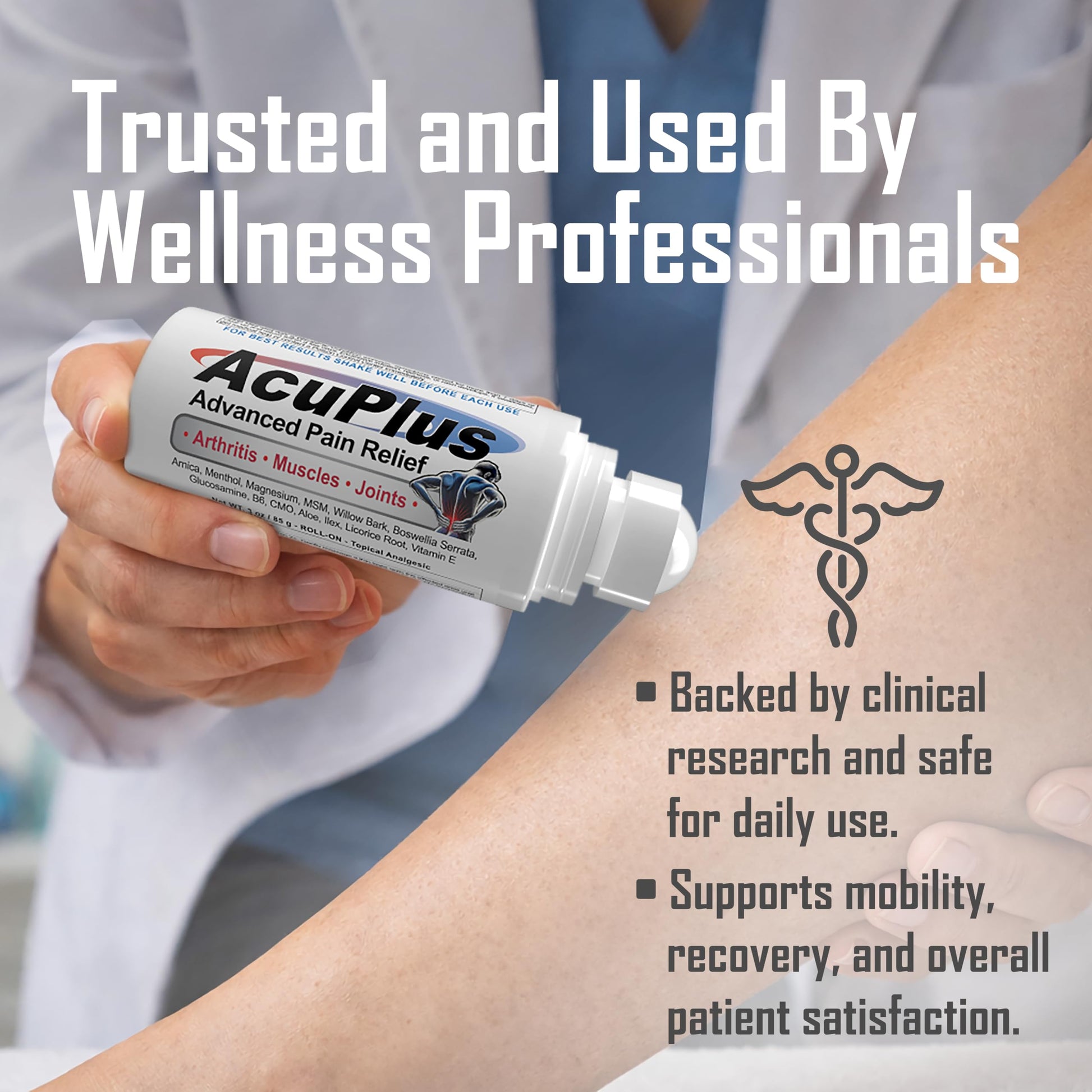 AcuPlus - Pain Relief Roll On - Topical Anti Inflammatory to Soothe Muscles & Joints - Arthritis Pain Reliever, Bursitis, Tendonitis Cream - TSA Compliant, Convenient Roll On - 3 fl. oz. (Pack of 1) AcuPlus buy supplements canada