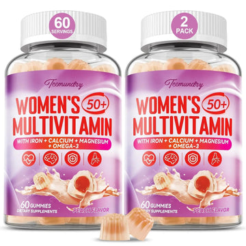 Multivitamin Gummies for Women 50 Plus - with Omega 3, Coenzyme Q10, Iron, Calcium, Zinc, Vitamin A, C, D3, E, K2, B Complex, Folate Tcemundry buy supplements canada