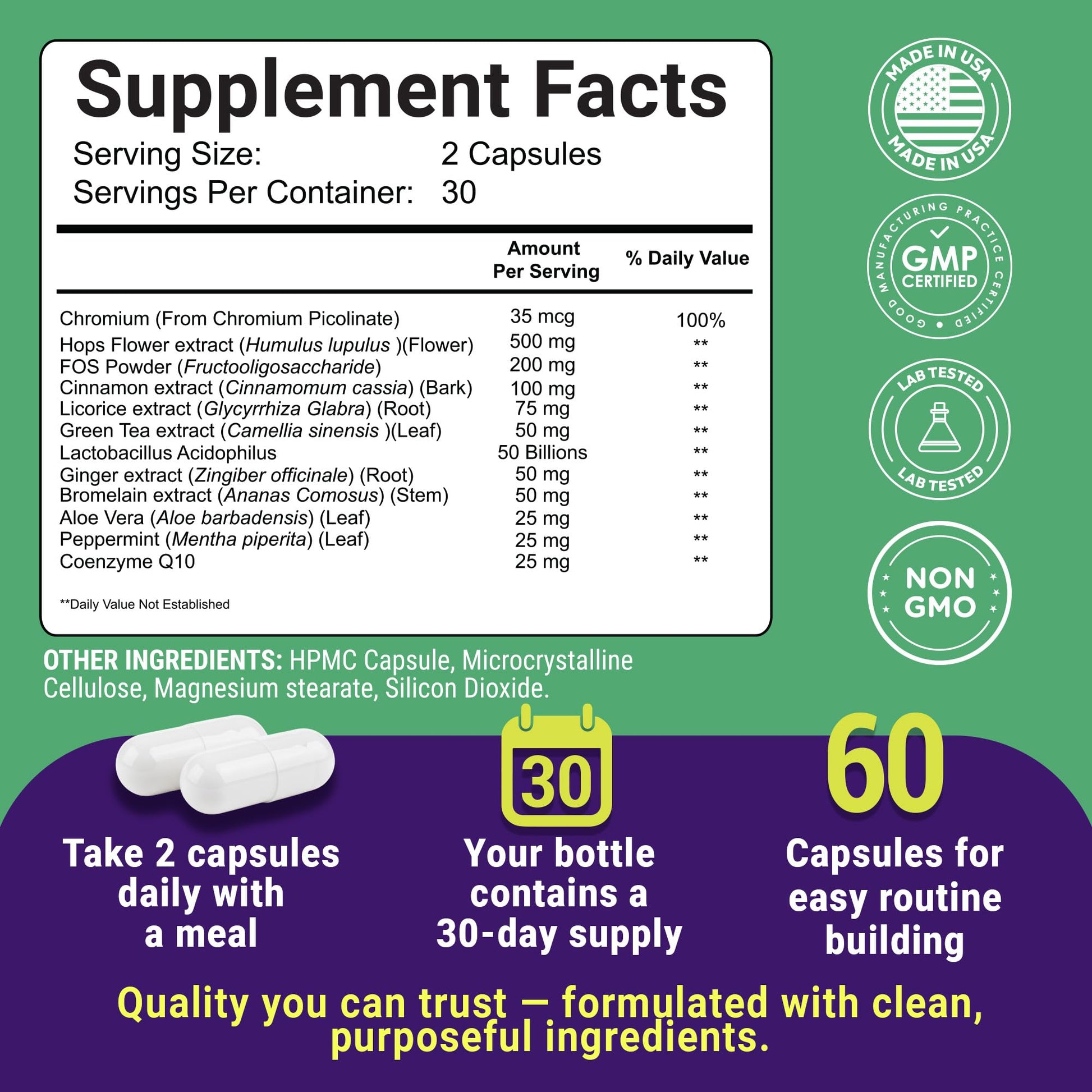 Uncle Scientist GLP-1 Probiotic Dietary Supplement, Supports Healthy Appetite and Metabolic Function - Chromium, Green Tea, Cinnamon, Probiotics & Herbal Blend, 60 Capsules (30-Day Supply) Uncle Scientist buy supplements canada