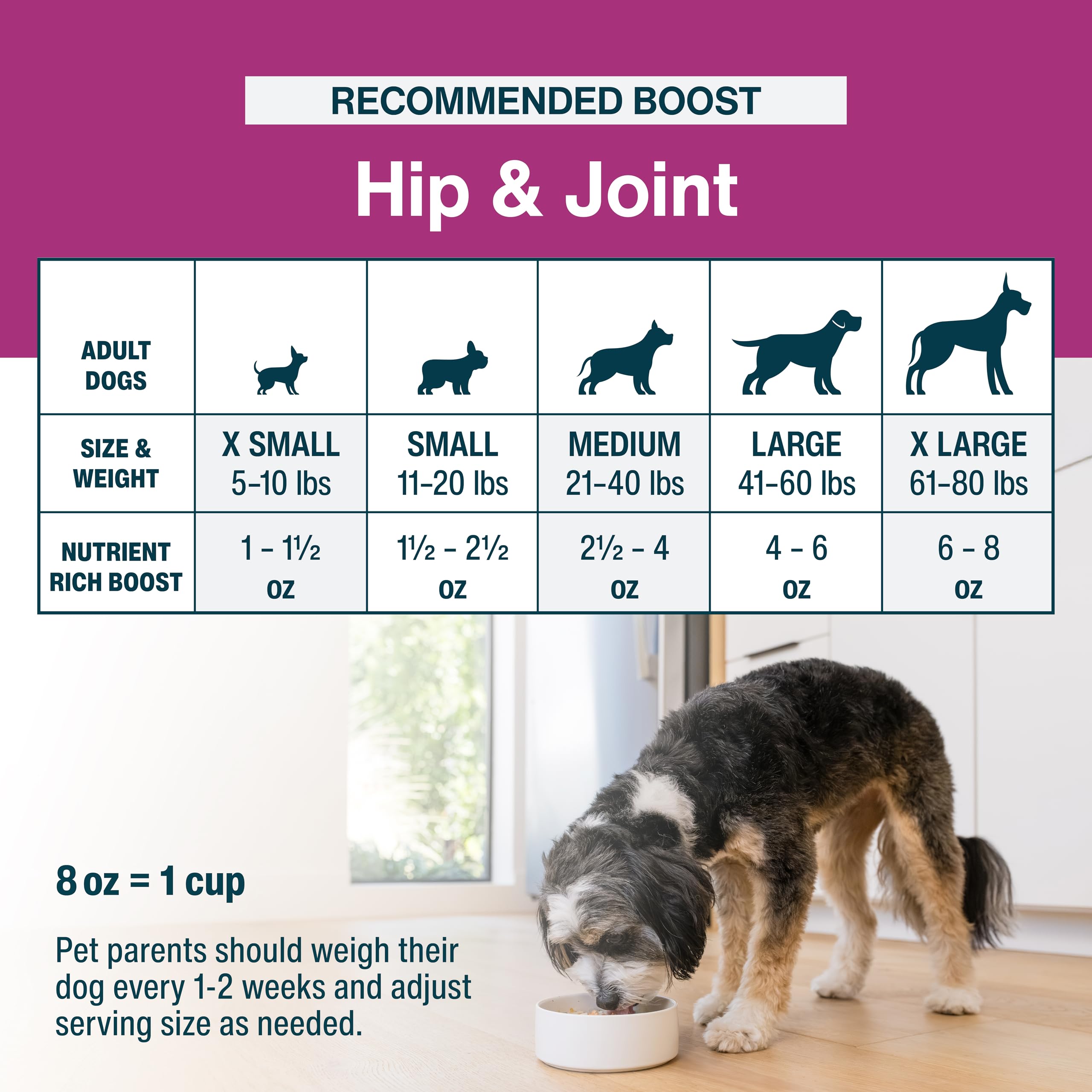 JustFoodForDogs JustFresh Boosts Hip & Joint Support Dog Food Toppers with Glucosamine to Support Hip Mobility & Joint Flexibility, Human-Grade Fresh Pet Meal Booster, 8 oz Pouches - 8 Pack JustFoodForDogs buy supplements canada