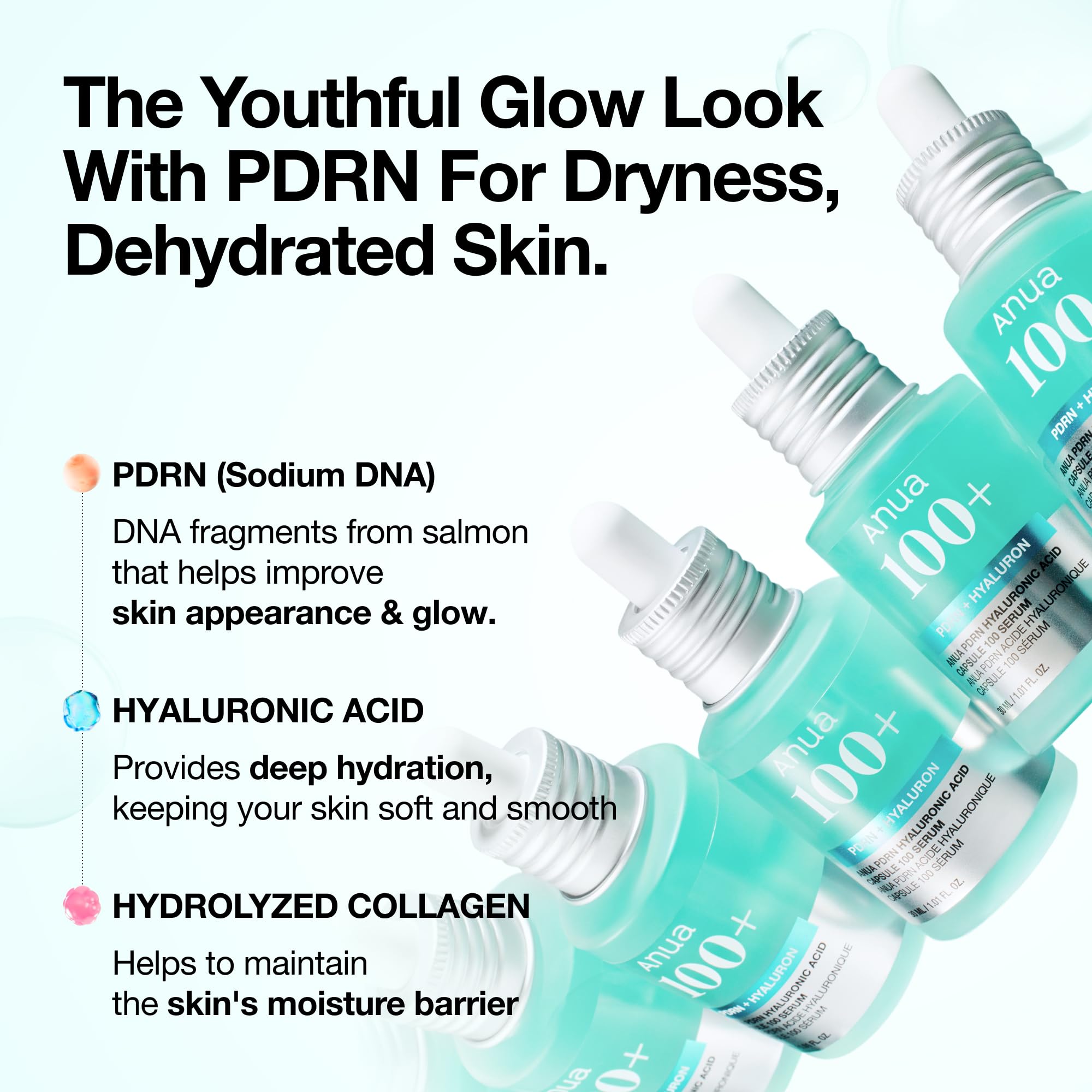 Anua PDRN Hyaluronic Acid Capsule 100 Serum, Radiant Face Serum, Salmon DNA, Hyaluronic Acid, Hydration, Moisture Plumping Effect ANUA buy supplements canada