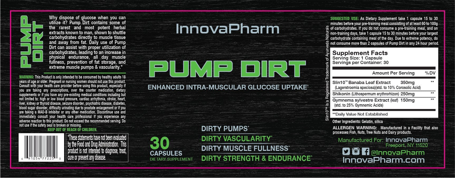 InnovaPharm Pump Dirt - 30 Capsules InnovaPharm buy supplements canada