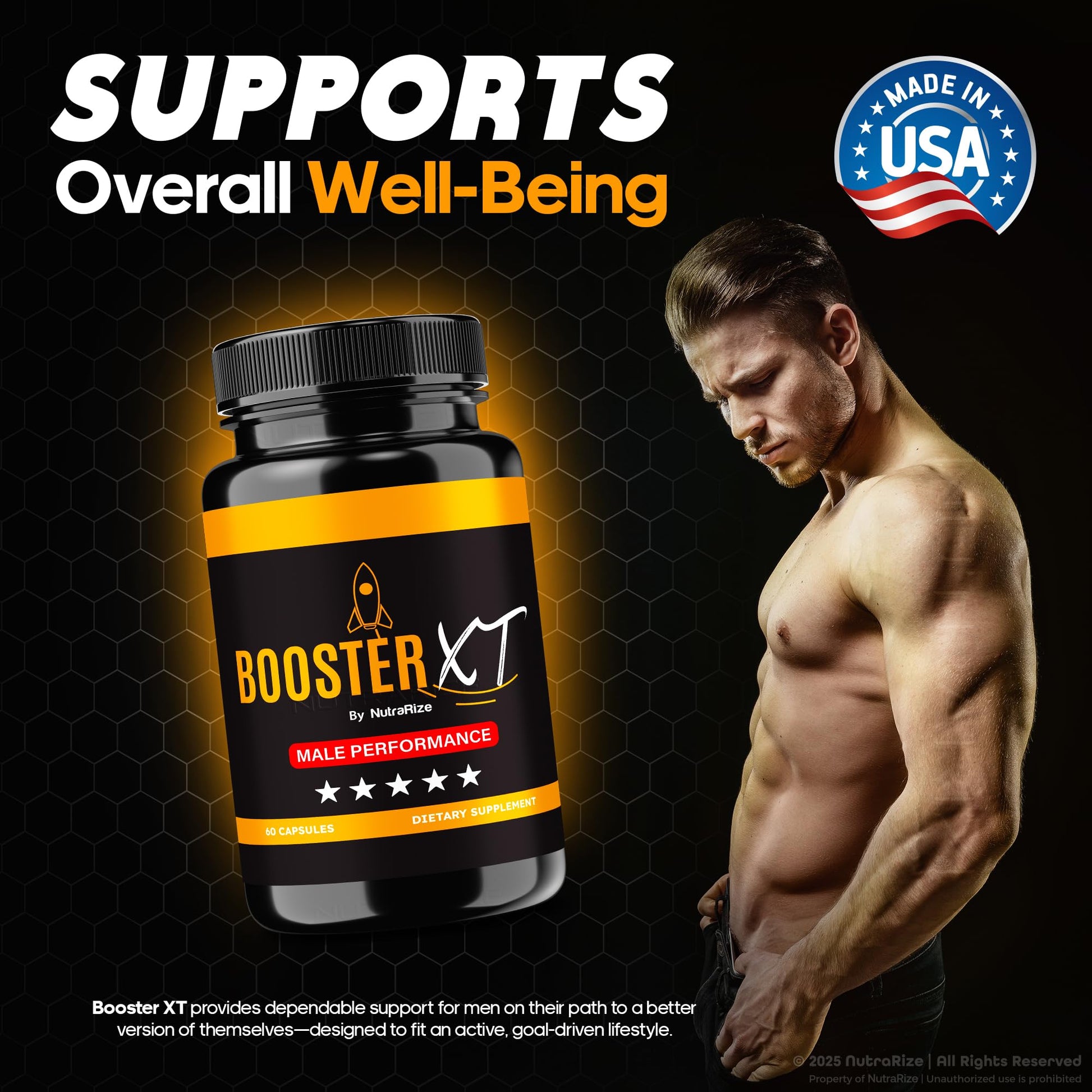 NutraRize Booster XT for Men, Male Enhancing Capsules, Premium Formula to Support Daily Energy & Peak Performance, Multivitamin Pills for Overall Health, BoosterXT Reviews (60 Capsules) NutraRize buy supplements canada