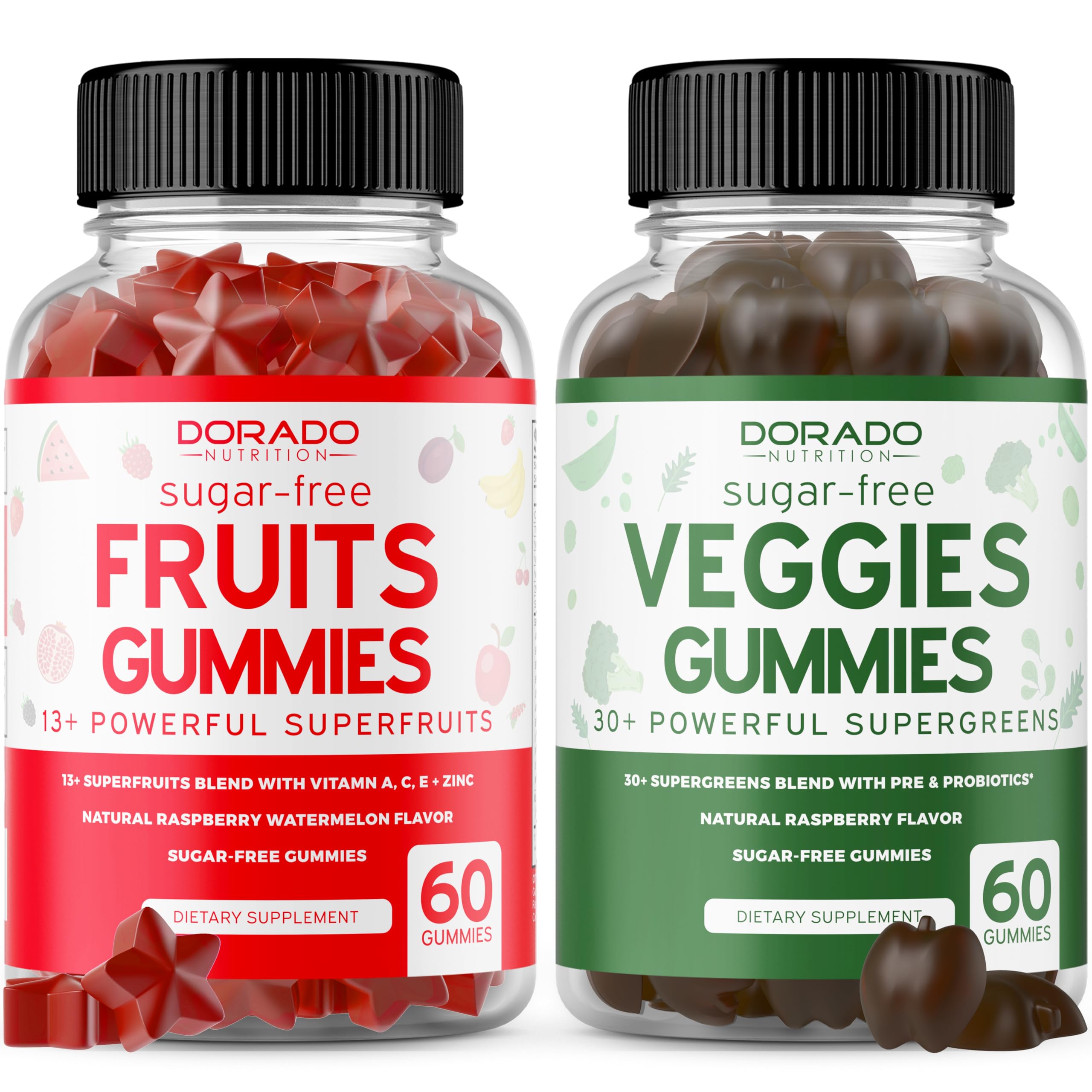 Fruit and Veggies Supplement (120 Gummies) - Premium Sugar-Free Superfood Super Green & Fruit Gummies for Adults - Immunity Support for Men & Women - Non GMO, Vegan Safe & Made in USA DORADO NUTRITION buy supplements canada