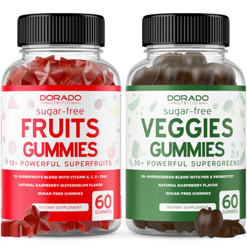 Fruit and Veggies Supplement (120 Gummies) - Premium Sugar-Free Superfood Super Green & Fruit Gummies for Adults - Immunity Support for Men & Women - Non GMO, Vegan Safe & Made in USA DORADO NUTRITION buy supplements canada