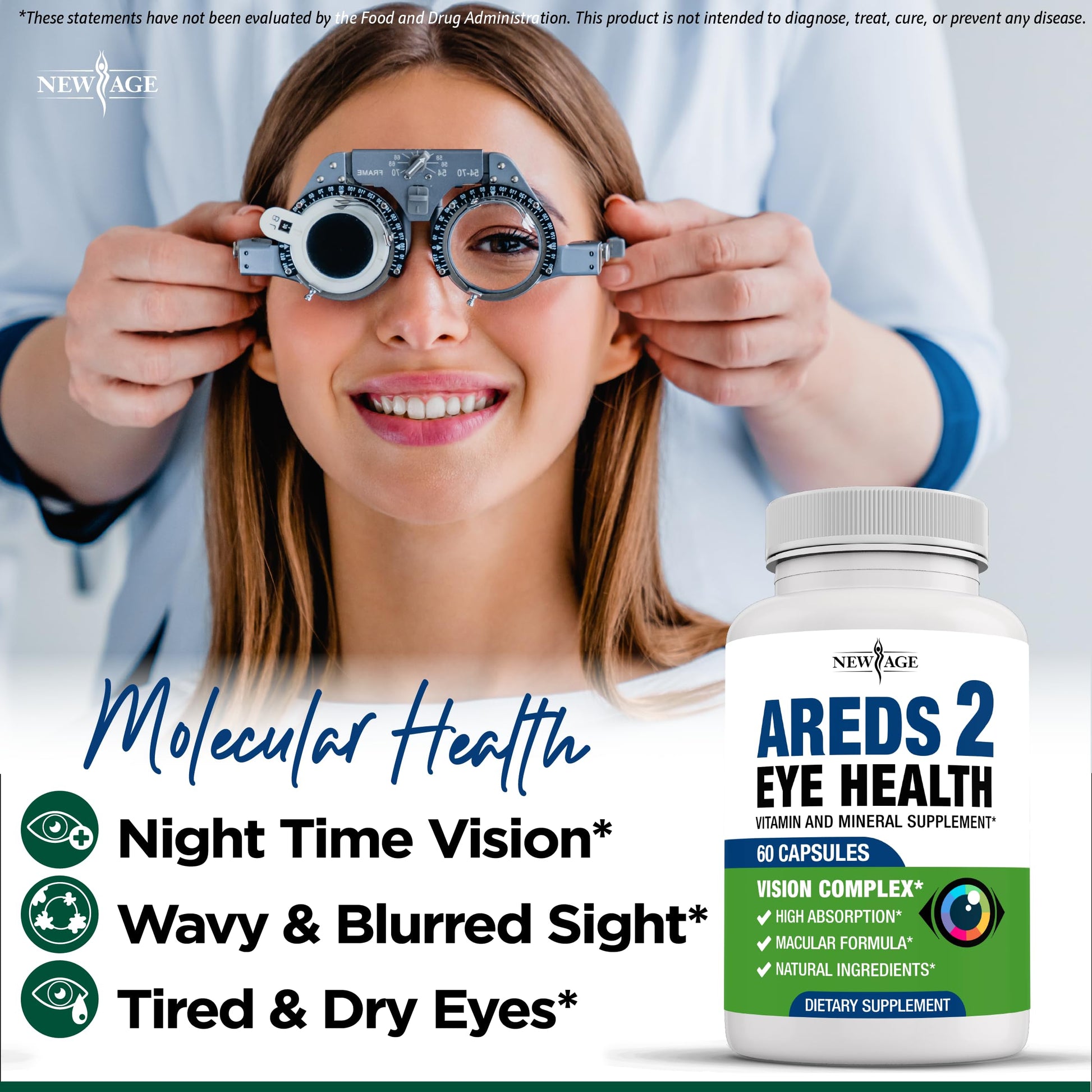 NEW AGE AREDS 2 Eye Vitamins - Lutein, Zeaxanthin, Bilberry, Astaxanthin Mineral Vision Supplement - 180 Count NEW AGE buy supplements canada